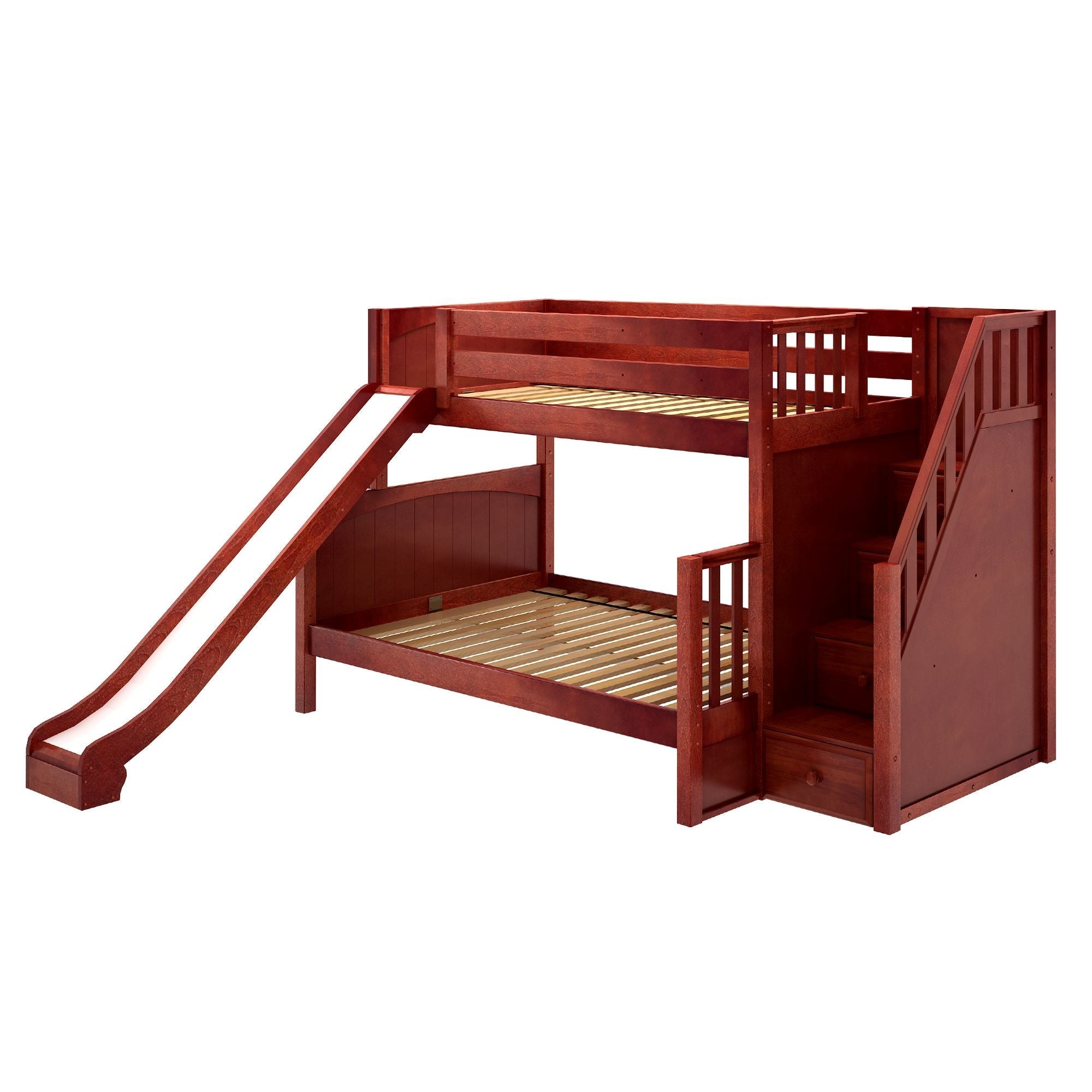 Maxtrix Twin XL over Full XL Medium Bunk Bed with Stairs and Slide