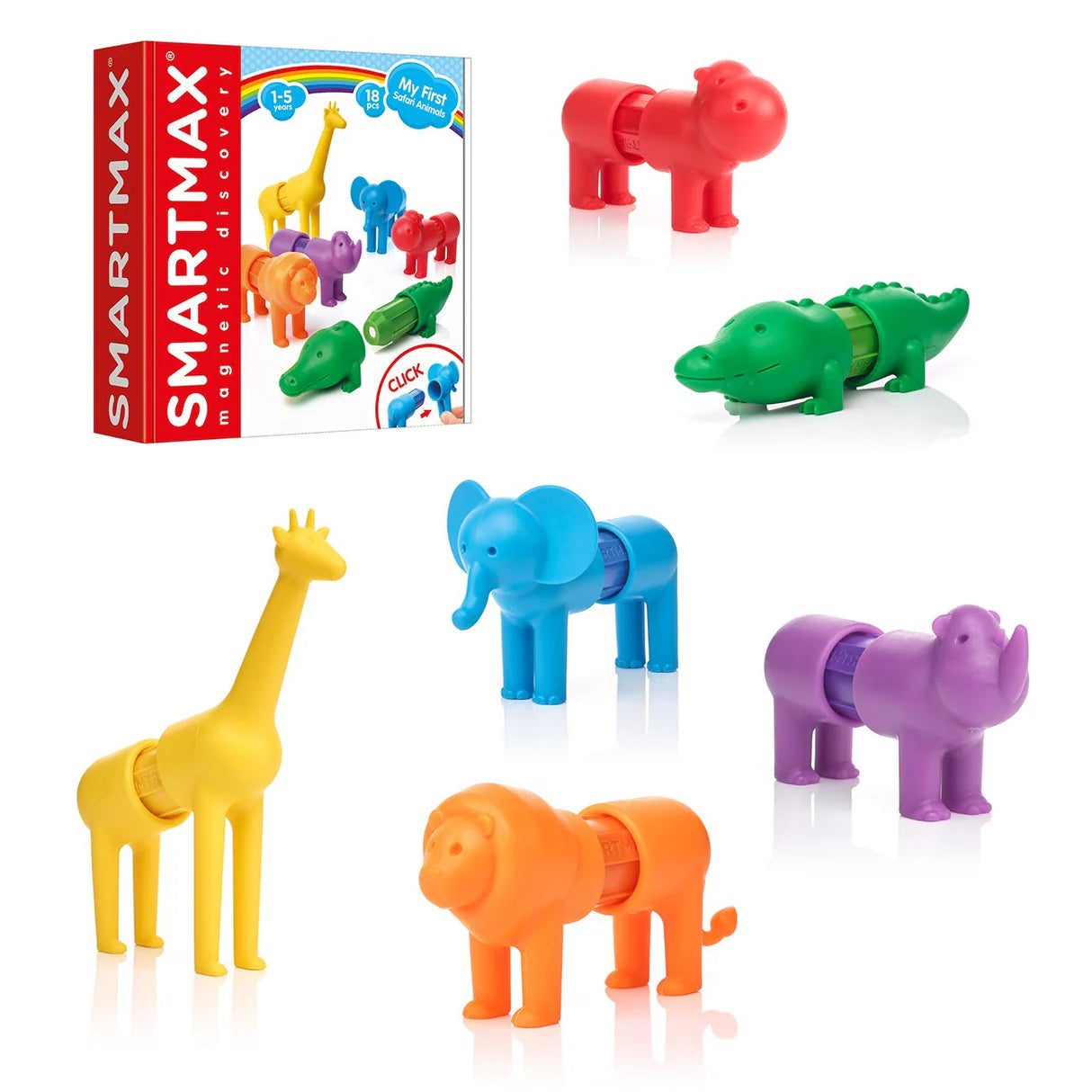 Smart Toys SmartMax My First Safari Animals STEM Magnetic Discovery Set for Kids