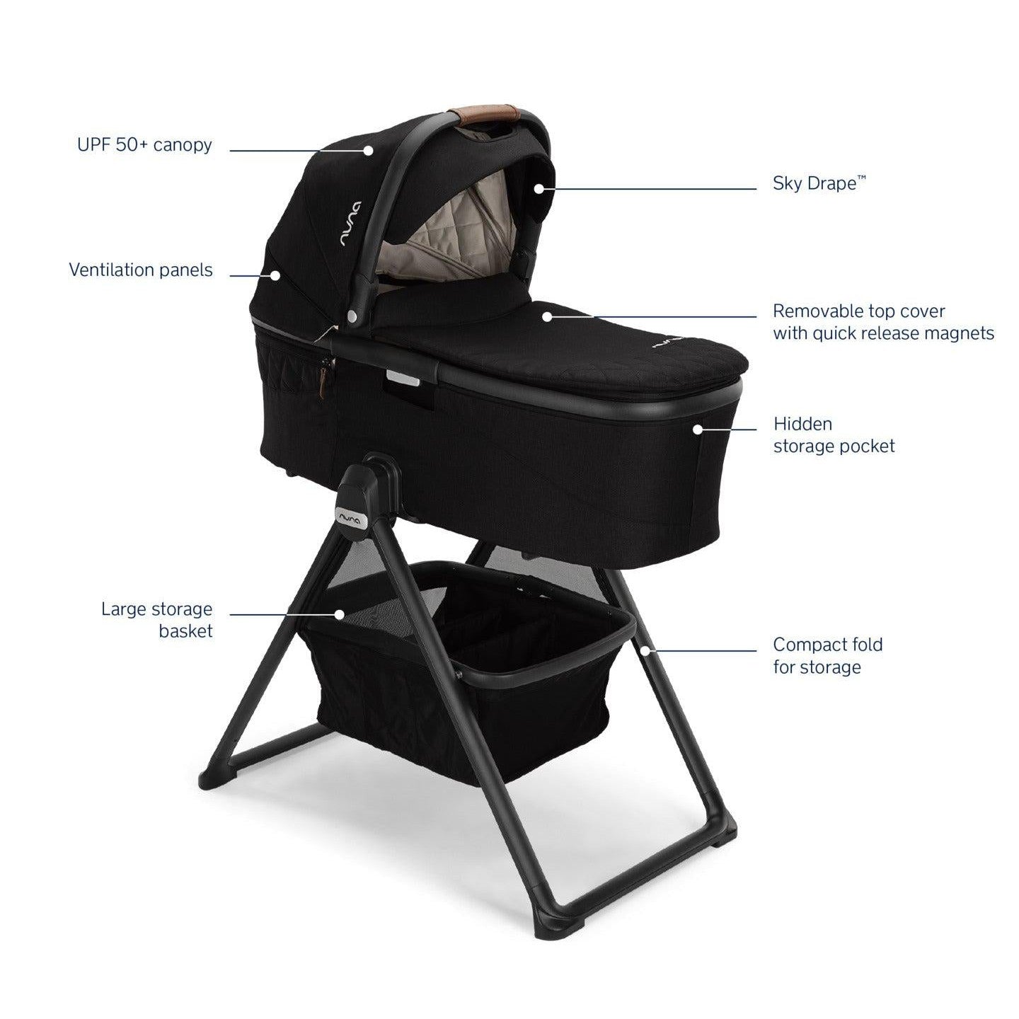 Nuna Demi Next Bassinet + Stand | Lullabye Shop