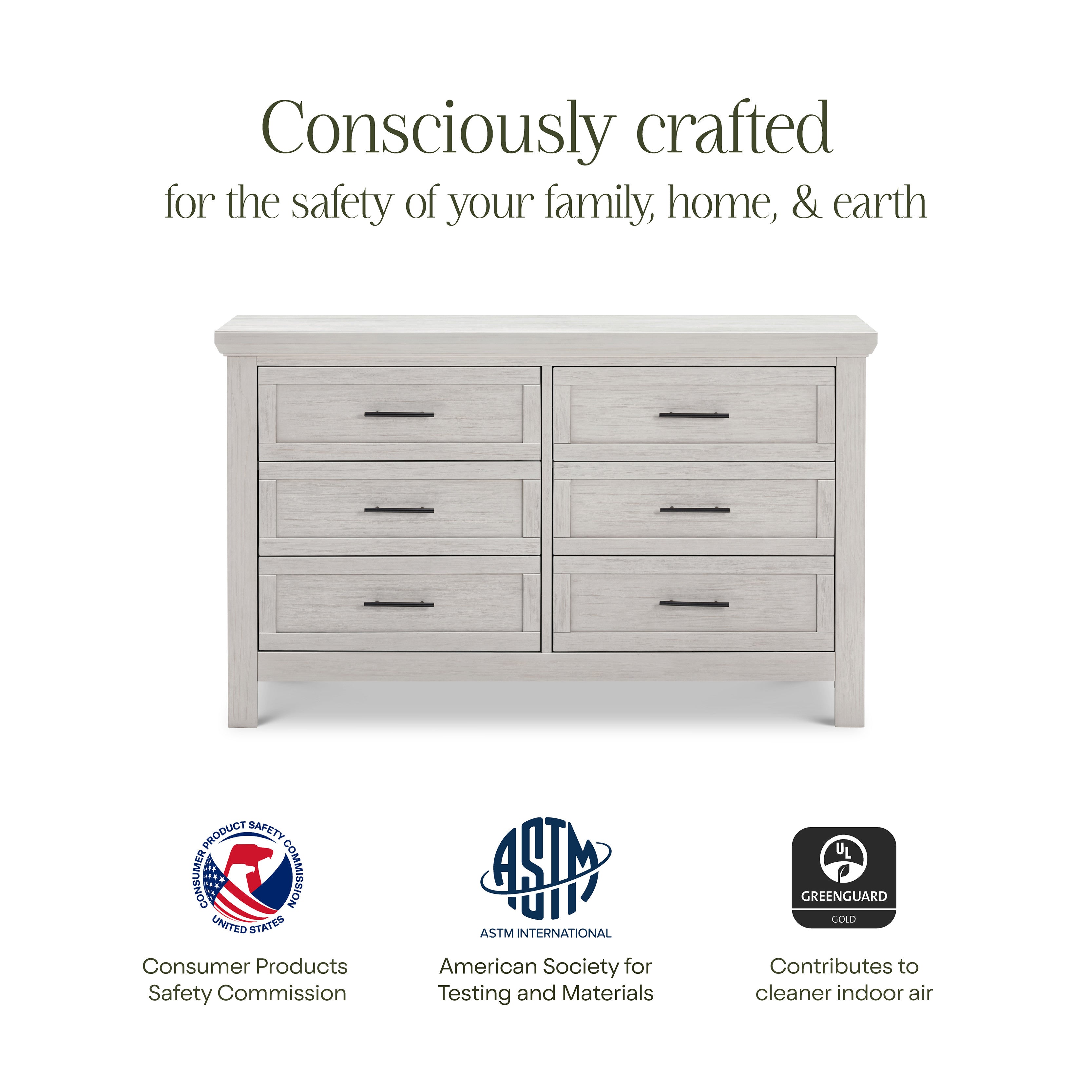 Monogram by Namesake Emory Farmhouse 6-Drawer Dresser | Lullabye Shop