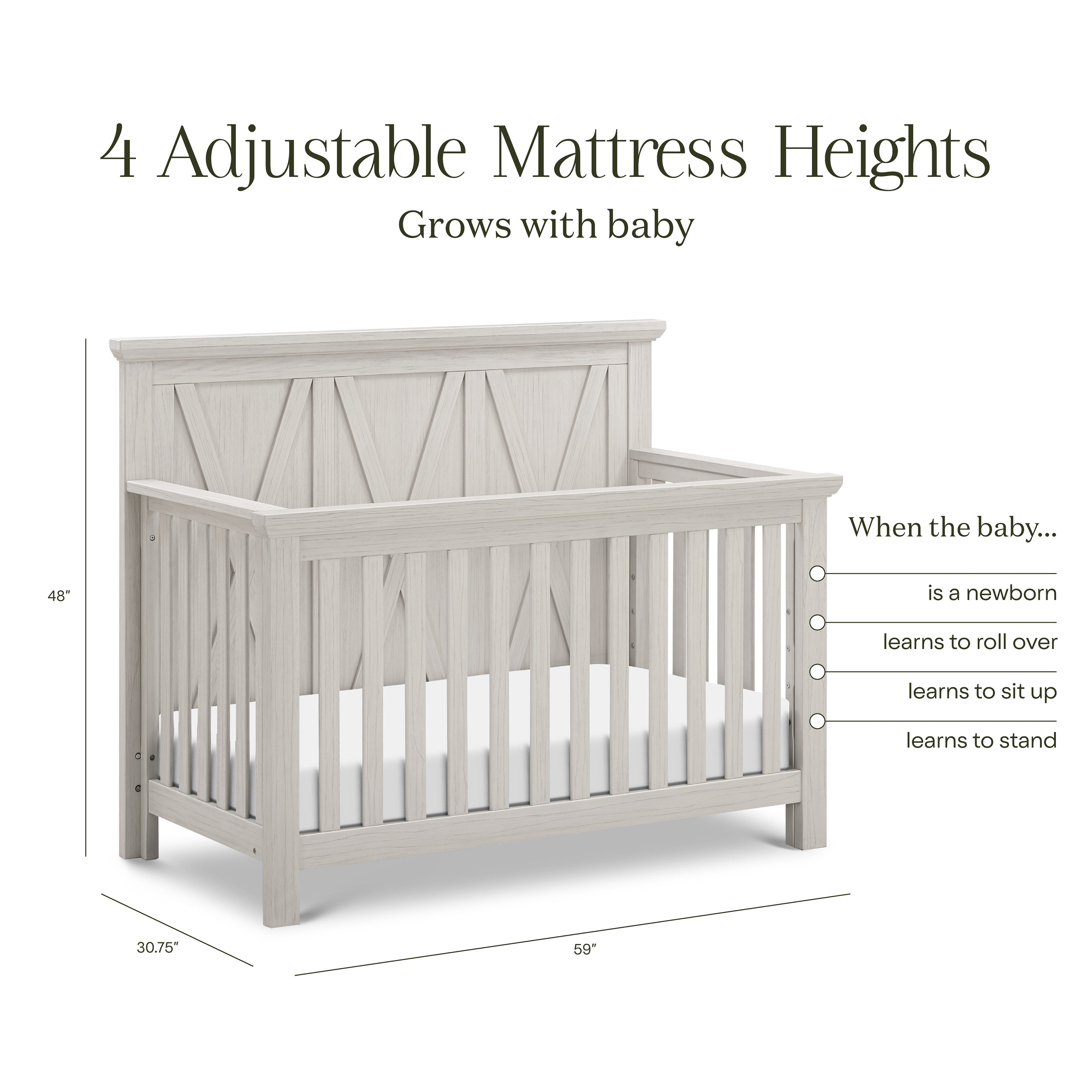 Monogram by Namesake Emory Farmhouse 4-in-1 Convertible Crib | Lullabye Shop