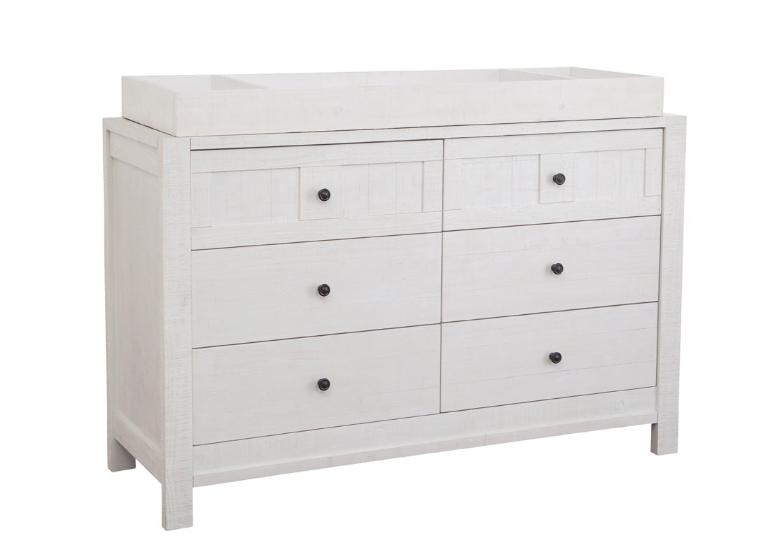 Designs by Briere Anzio Crib, Dresser, Changer Top White Wash