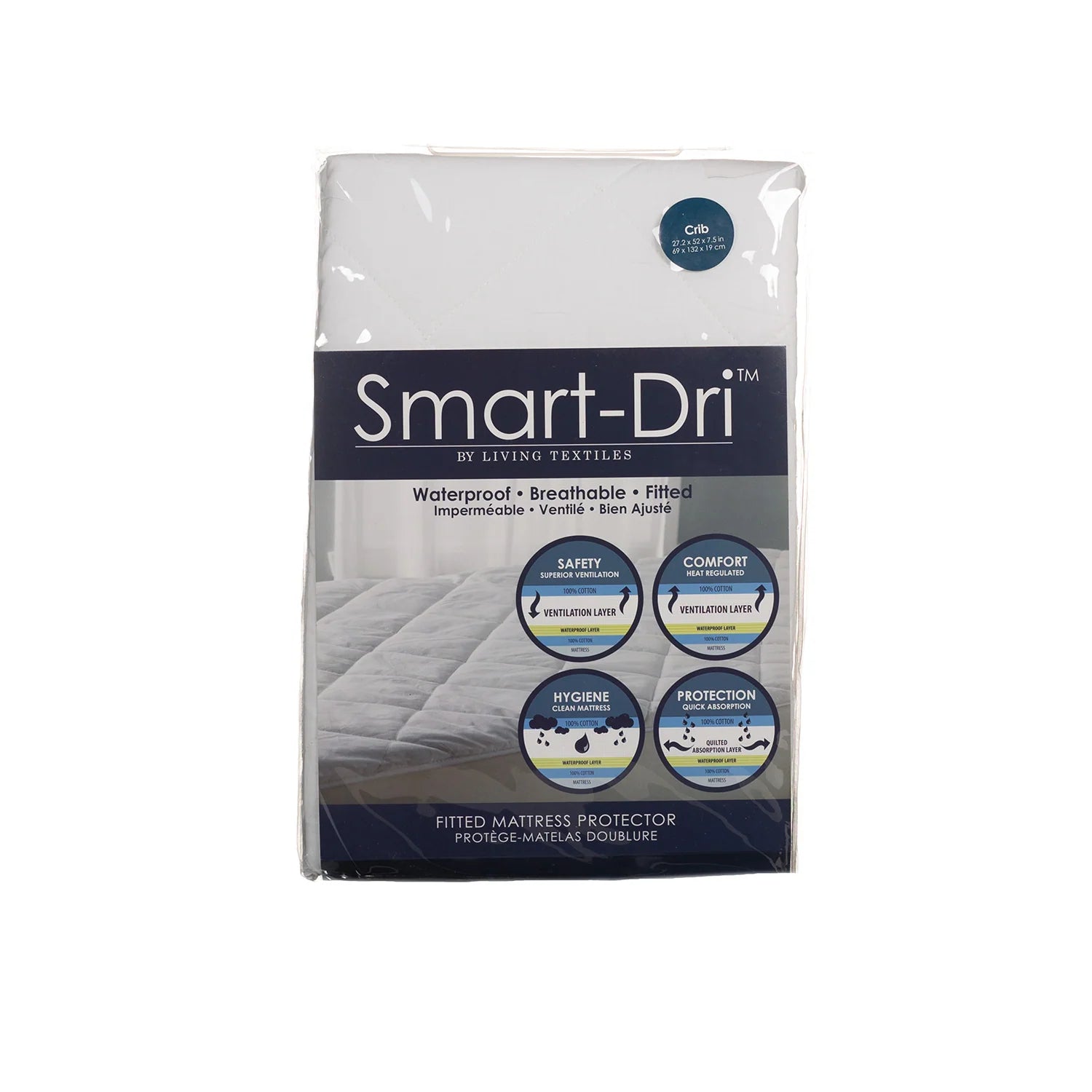 Living Textiles Smart-Dri Waterproof Crib Mattress Protector