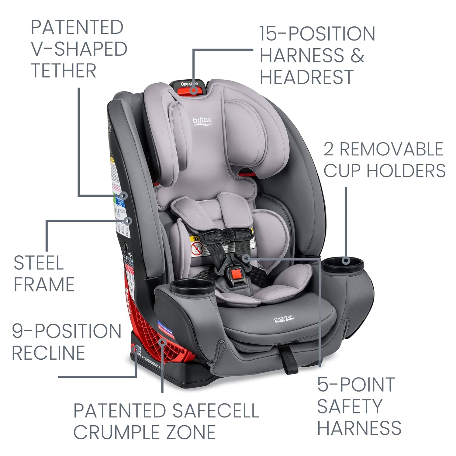 Britax One4Life ClickTight All-in-One Convertible Car Seat - Glacier