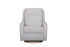 Quinn Nursery Power Recliner with Power Headrest, Lumbar Support & Wood Base Silver Bliss