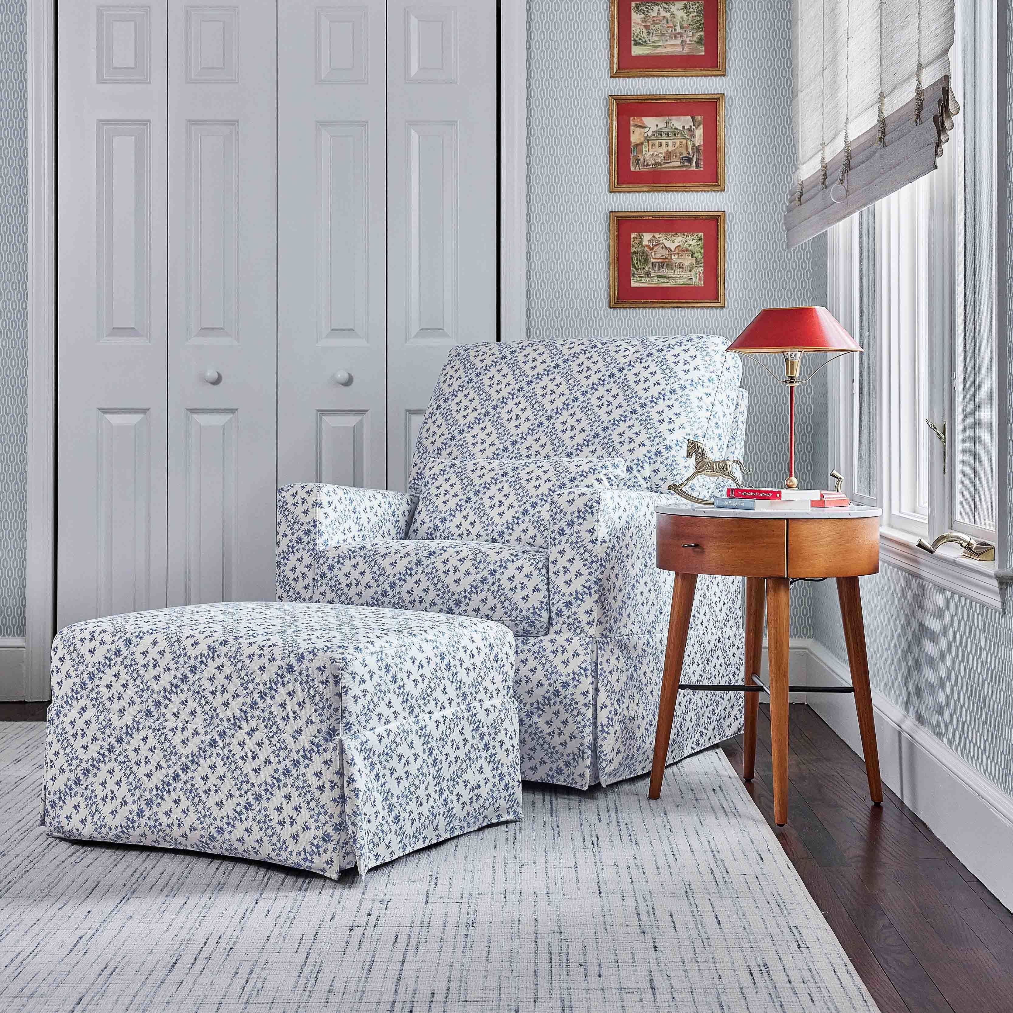 Sarah Flint x Namesake Crawford Gliding Ottoman in Eco-Performance Fabric | Water Repellent & Stain Resistant | Lullabye Shop