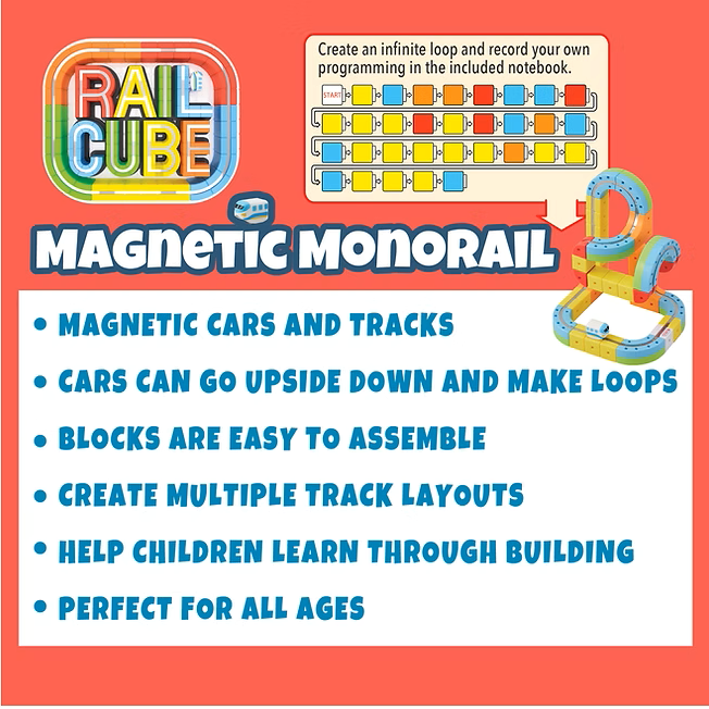 Rail Cube Magnetic Monorail Deluxe Set