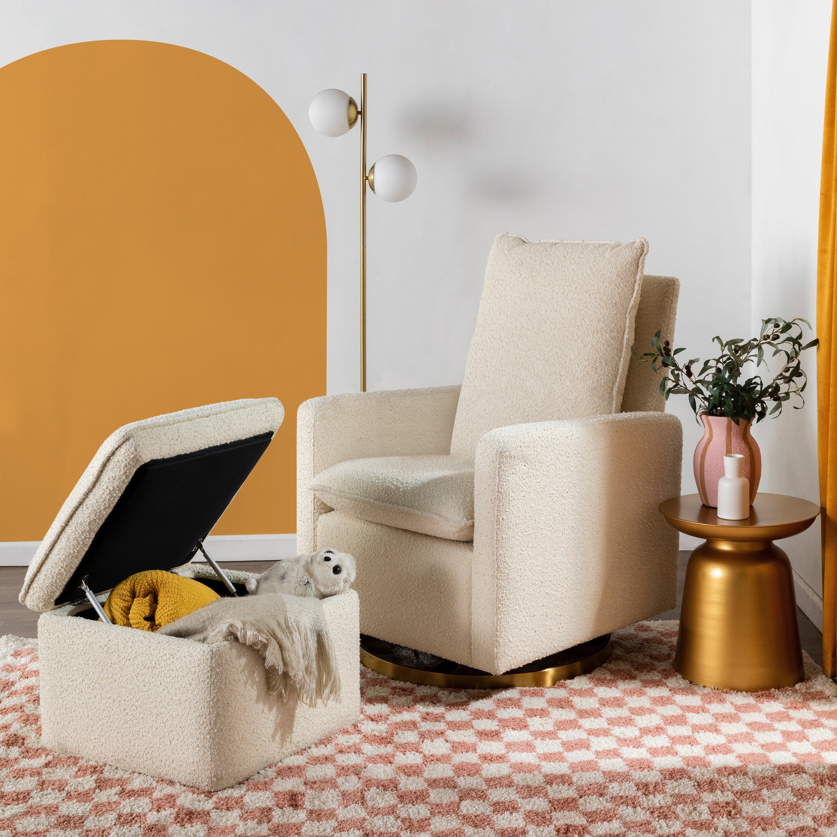Babyletto Cali Storage Ottoman in Boucle | Lullabye Shop