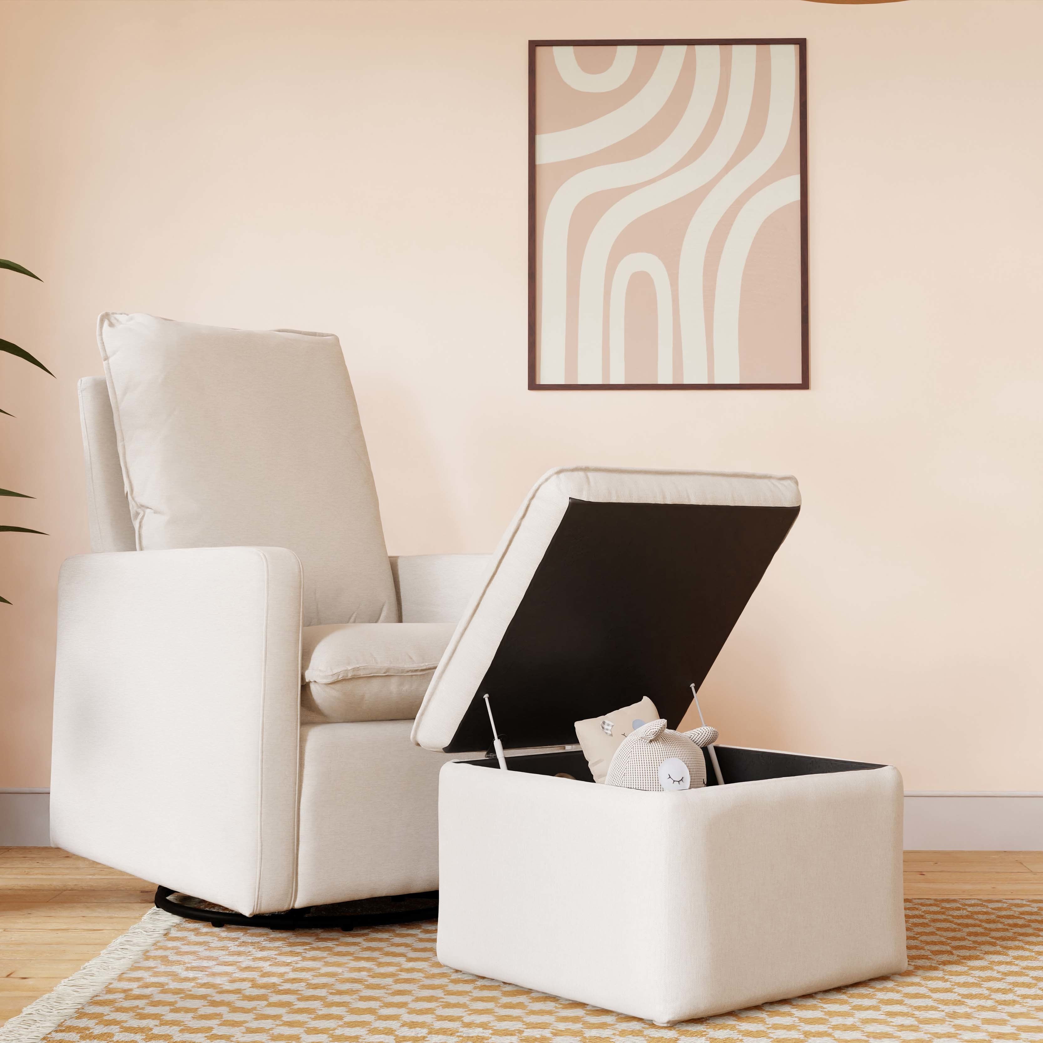 Babyletto Cali Storage Ottoman in Eco-Performance Fabric | Water Repellent & Stain Resistant | Lullabye Shop