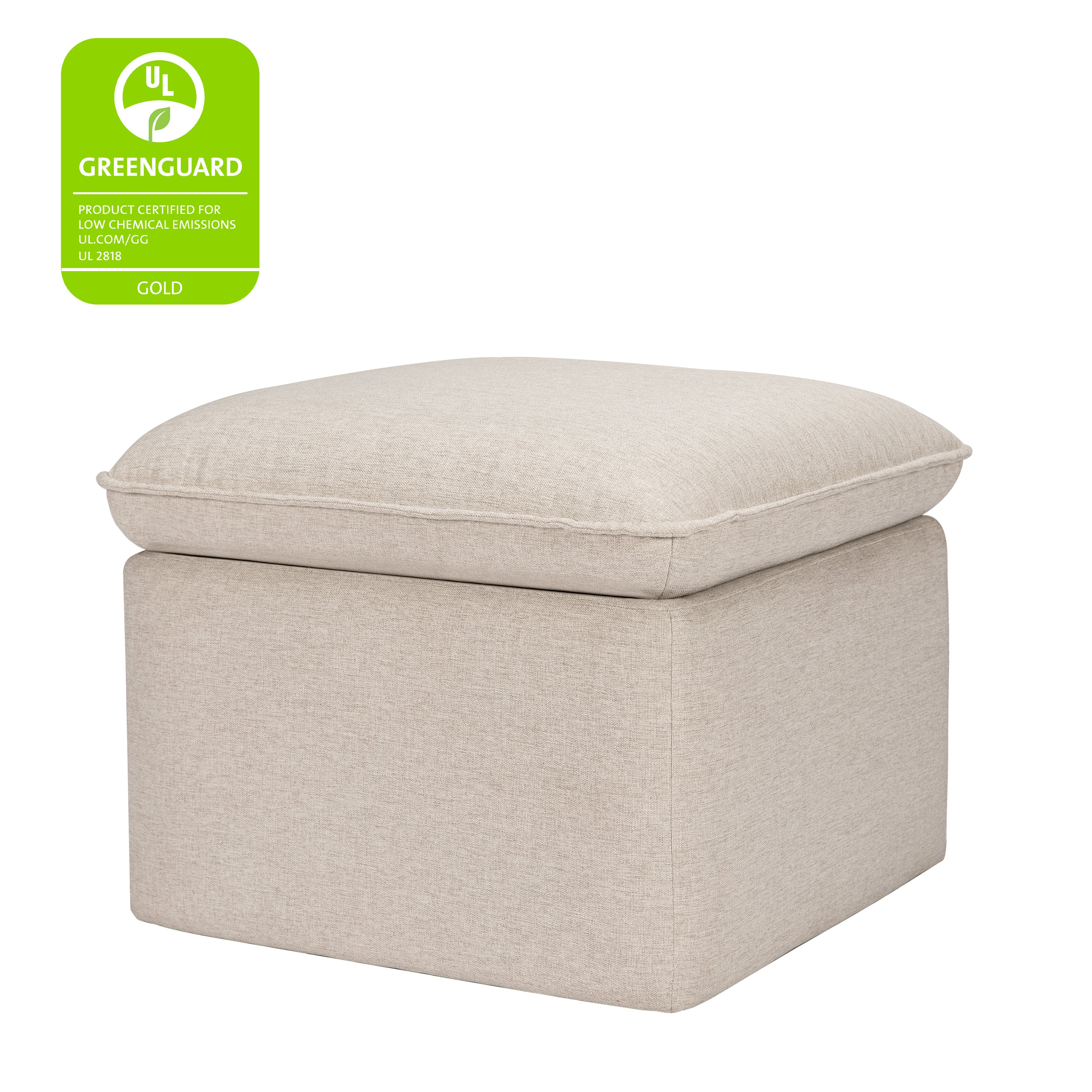 Babyletto Cali Storage Ottoman in Eco-Performance Fabric | Water Repellent & Stain Resistant | Lullabye Shop