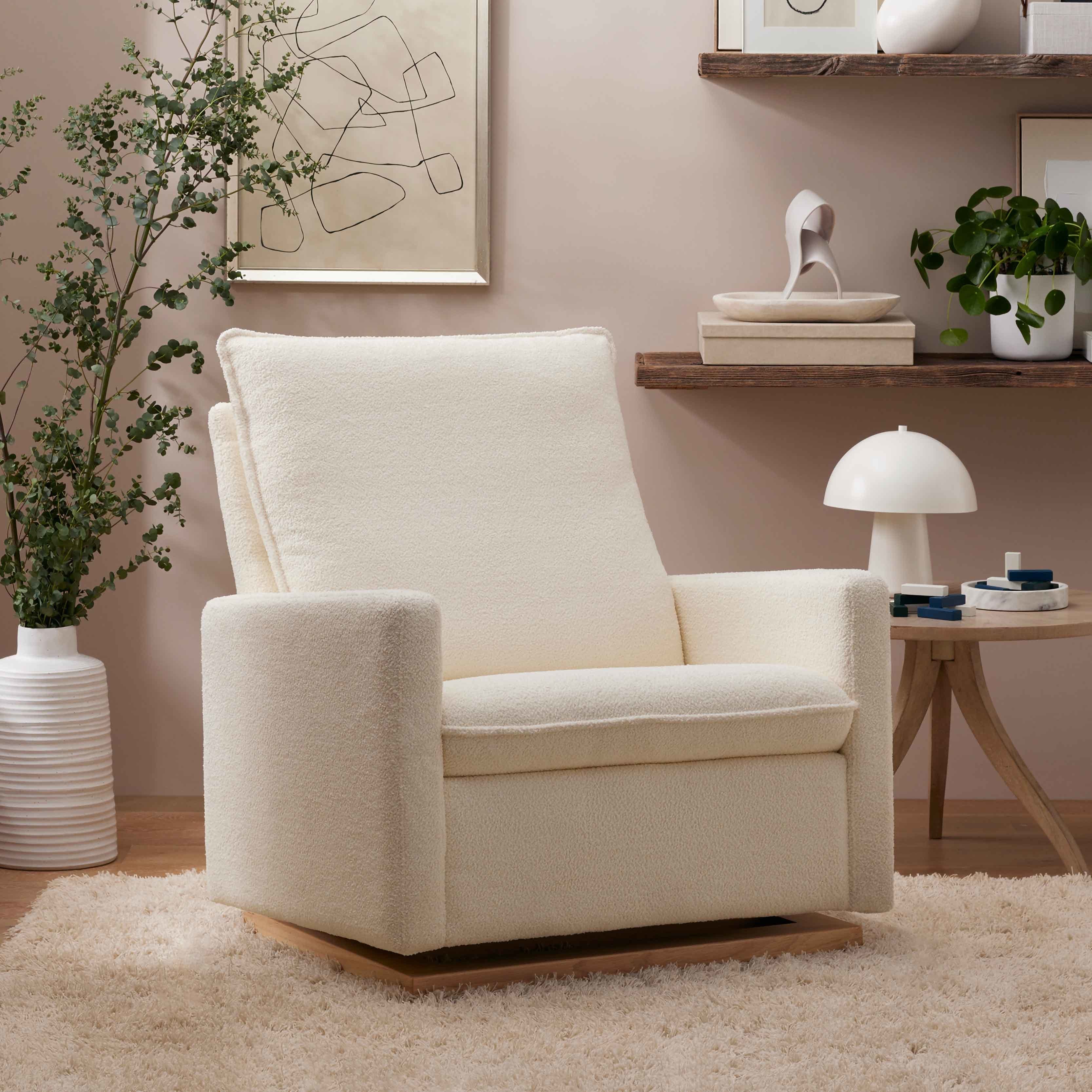 Babyletto Cali Pillowback Chair and a Half Glider in Fleece | Lullabye Shop