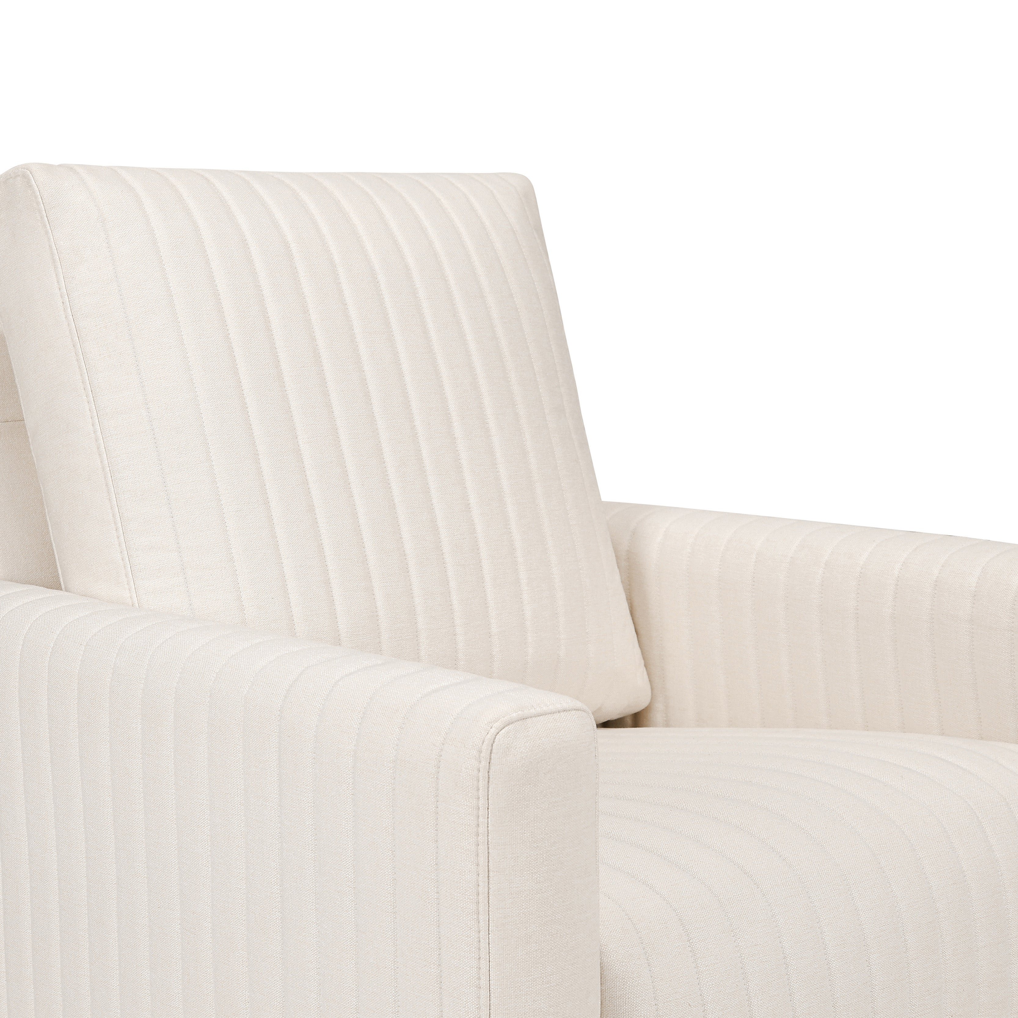 Babyletto Poe Channeled Swivel Glider in Eco-Performance Fabric | Water Repellent & Stain Resistant | Lullabye Shop