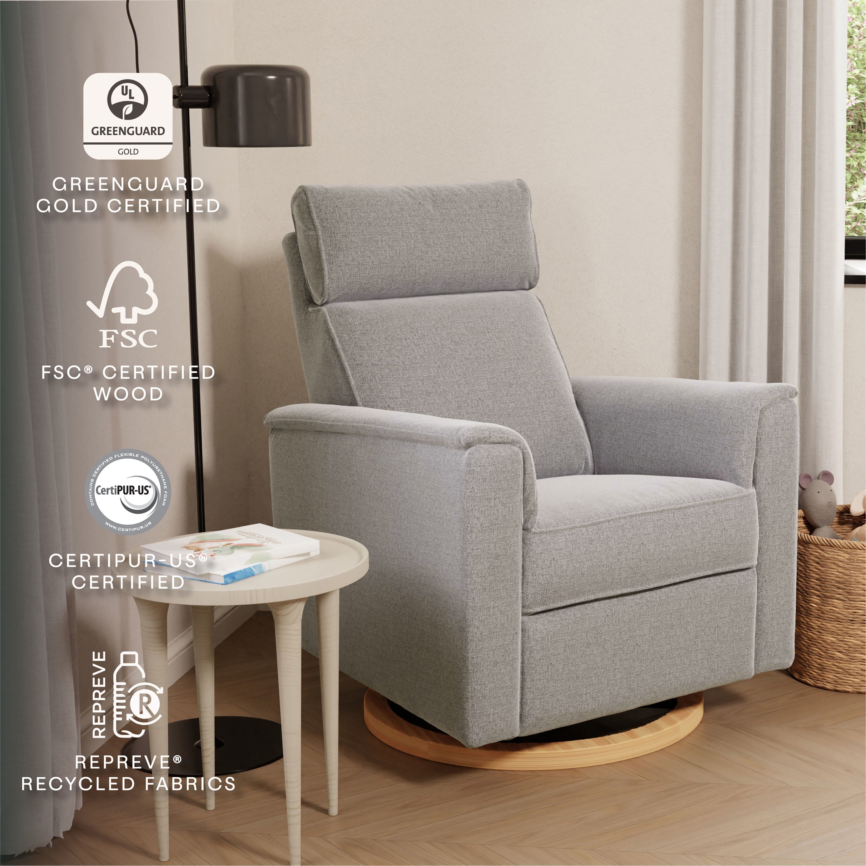 Monogram by Namesake Willa Plus Power Glider Recliner + Power Headrest | Lullabye Shop