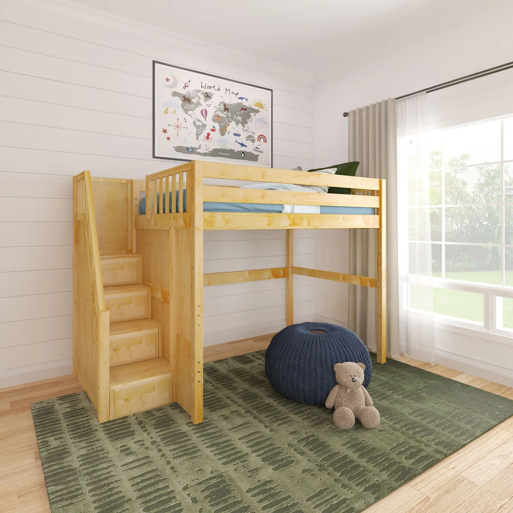 Maxtrix High Loft Bed with Stairs