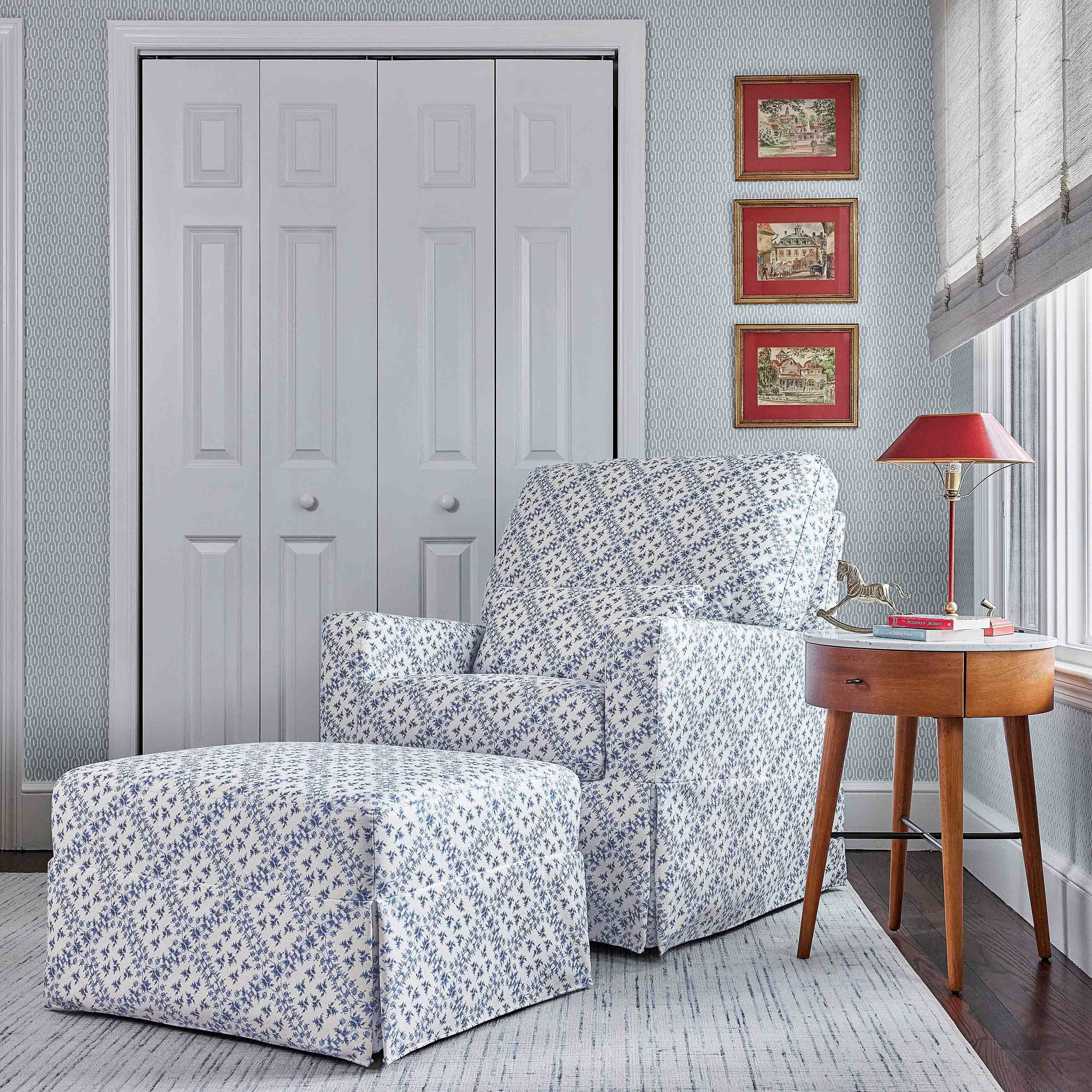 Sarah Flint x Namesake Crawford Gliding Ottoman in Eco-Performance Fabric | Water Repellent & Stain Resistant | Lullabye Shop