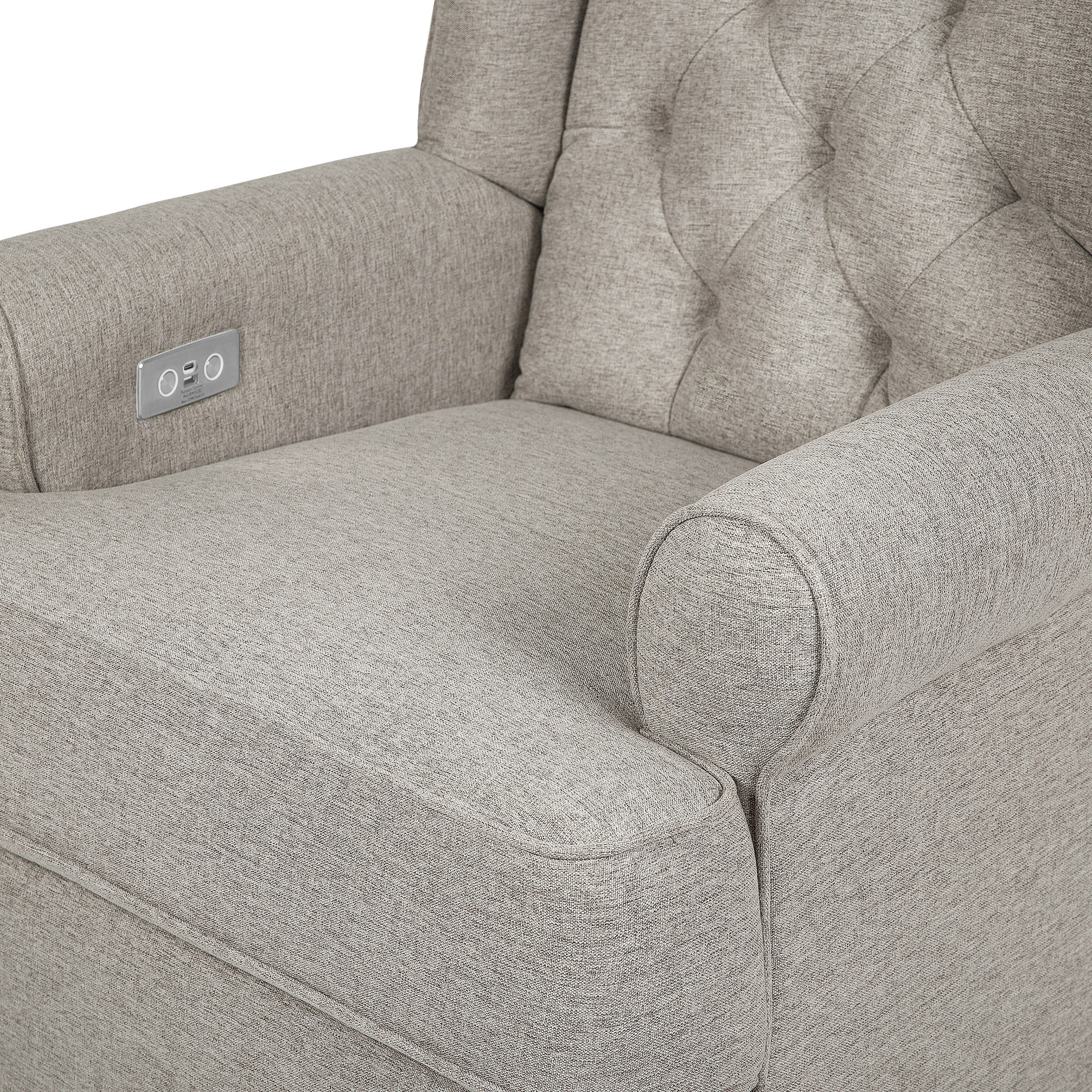 Namesake Harbour Electronic Recliner and Swivel Glider in Eco-Performance Fabric with USB port | Water Repellent & Stain Resistant | Lullabye Shop