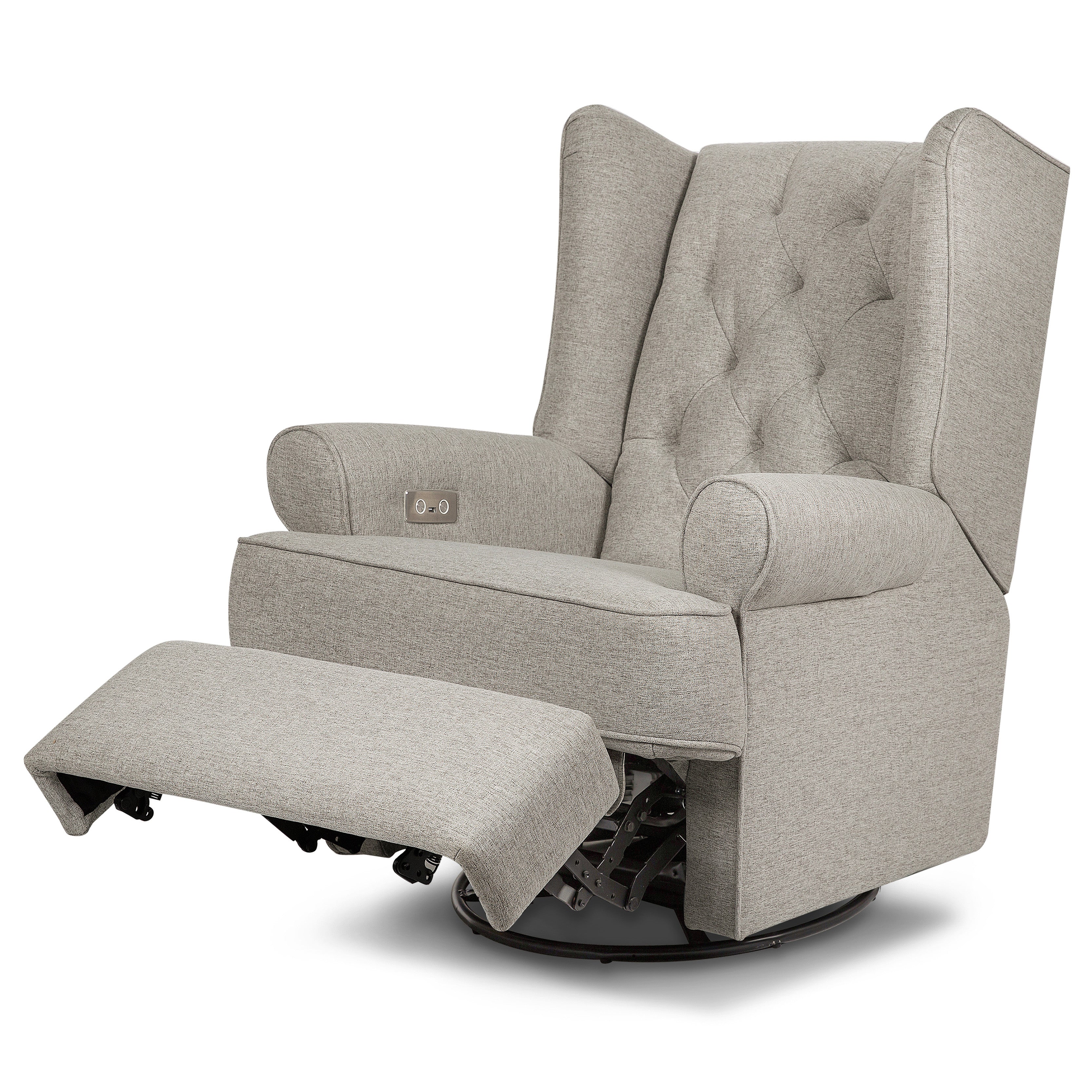 Namesake Harbour Electronic Recliner and Swivel Glider in Eco-Performance Fabric with USB port | Water Repellent & Stain Resistant | Lullabye Shop