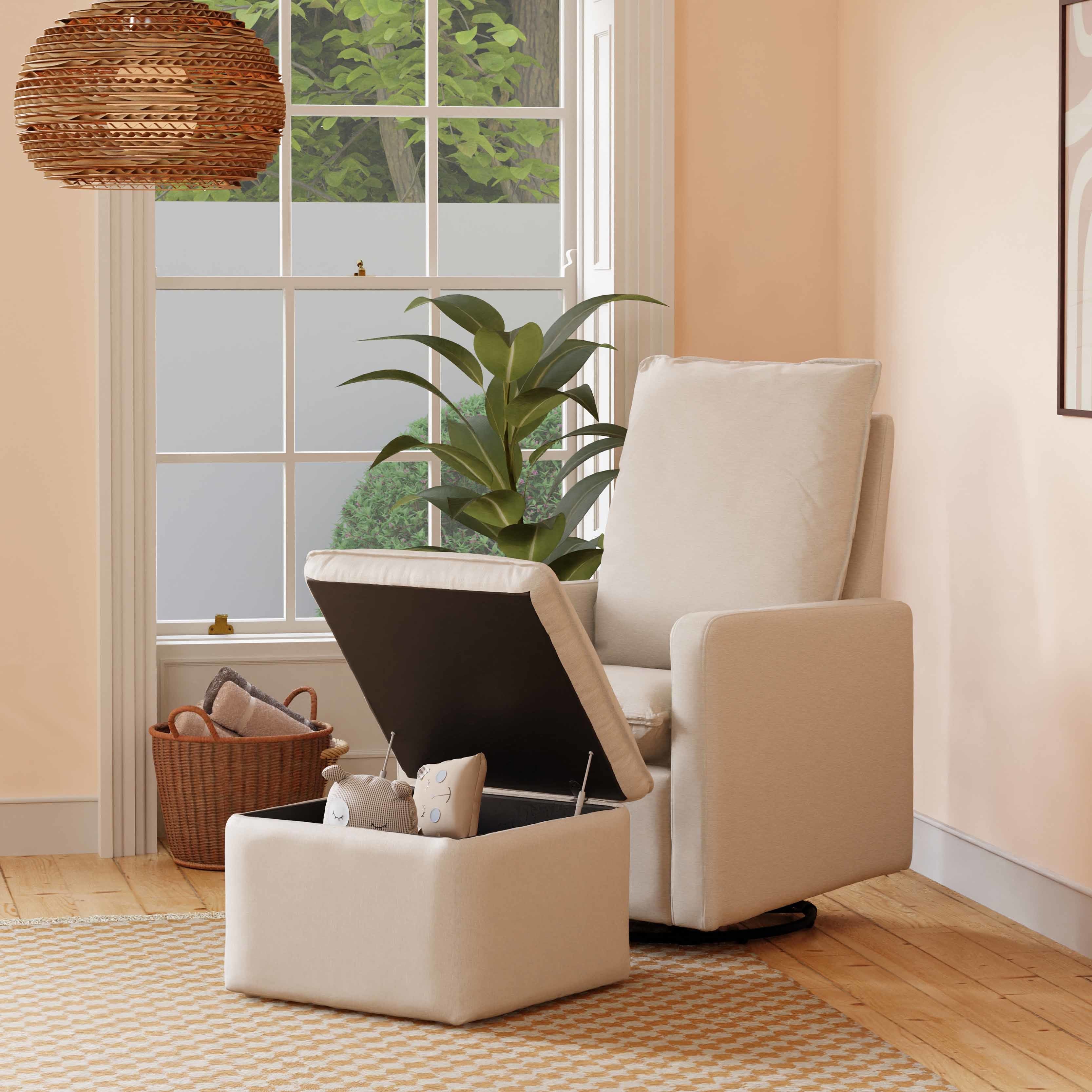 Babyletto Cali Storage Ottoman in Eco-Performance Fabric | Water Repellent & Stain Resistant | Lullabye Shop
