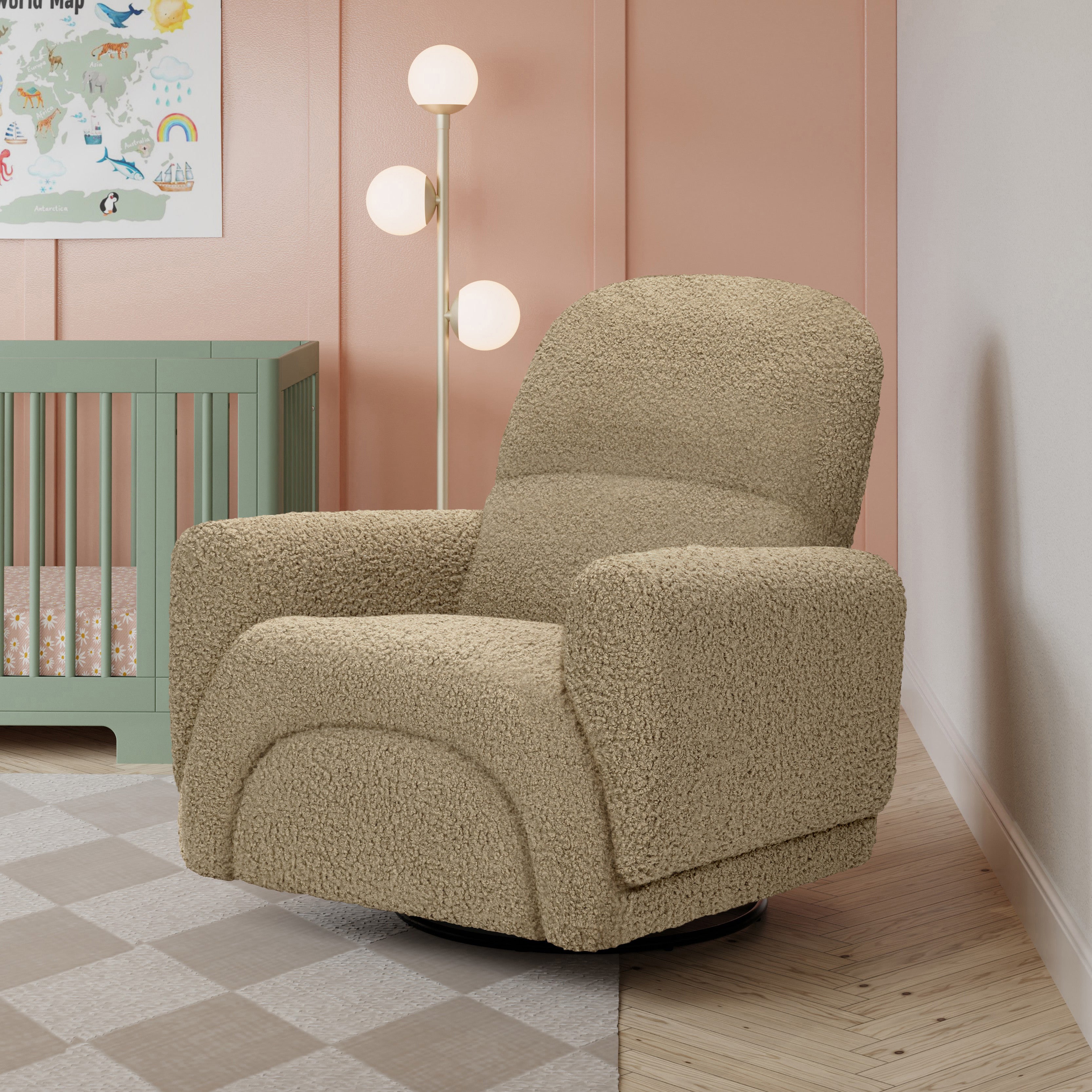 Babyletto Rainbow Recliner and Swivel Glider in Teddy Loop | Lullabye Shop