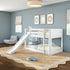 Maxtrix Floor Bunk Bed with Slide Straight ladder on Front