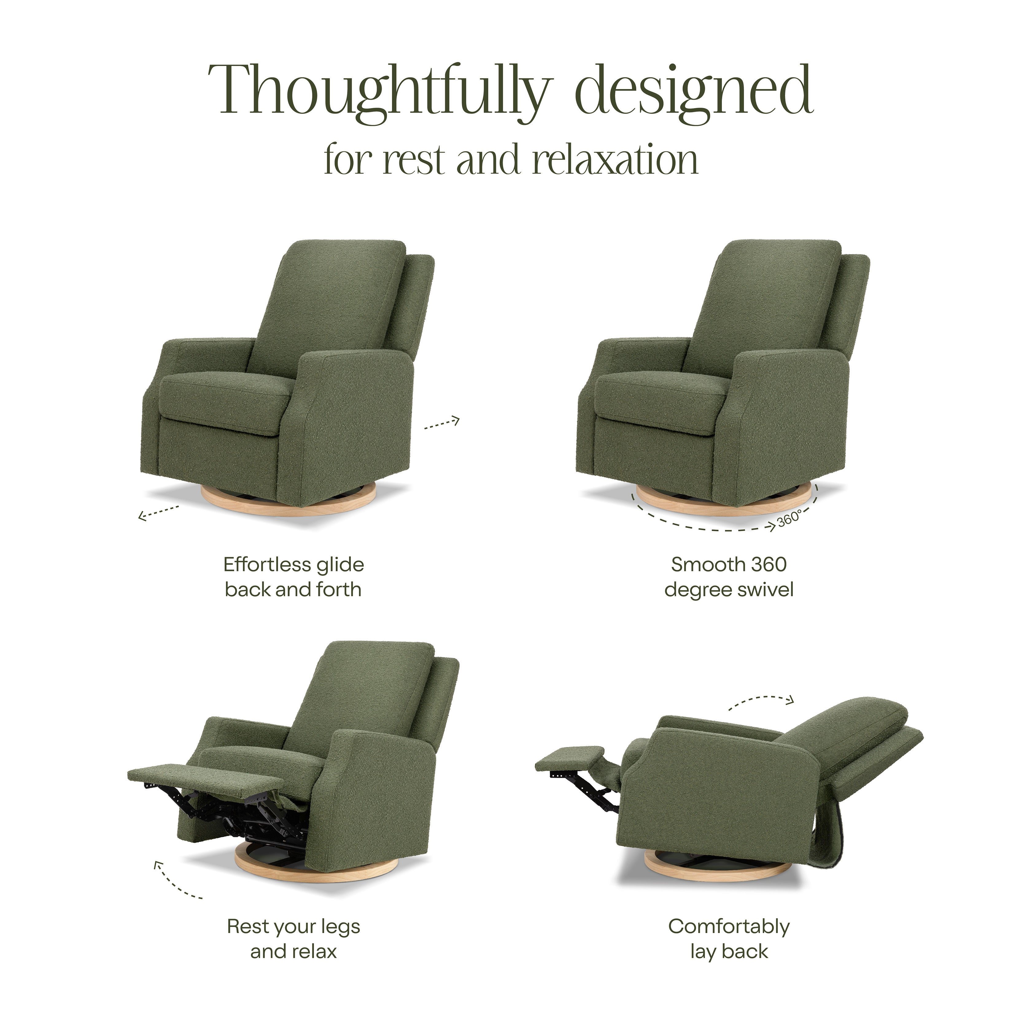 Namesake Crewe Recliner and Swivel Glider | Lullabye Shop