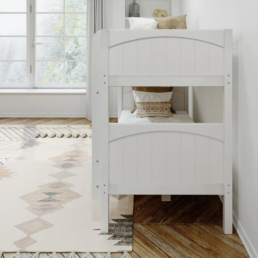 Maxtrix Classic Twin Bunk Bed Low Bunk Ladder on Front