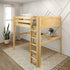 Maxtrix Twin High Study Loft Bed with Long Desk Straight Ladder Front