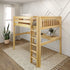 Maxtrix Twin High Study Loft Bed with Long Desk Straight Ladder Front