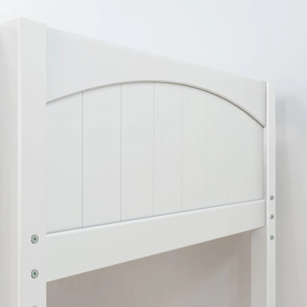 Maxtrix Twin High Study Loft Bed with Long Desk Straight Ladder Front