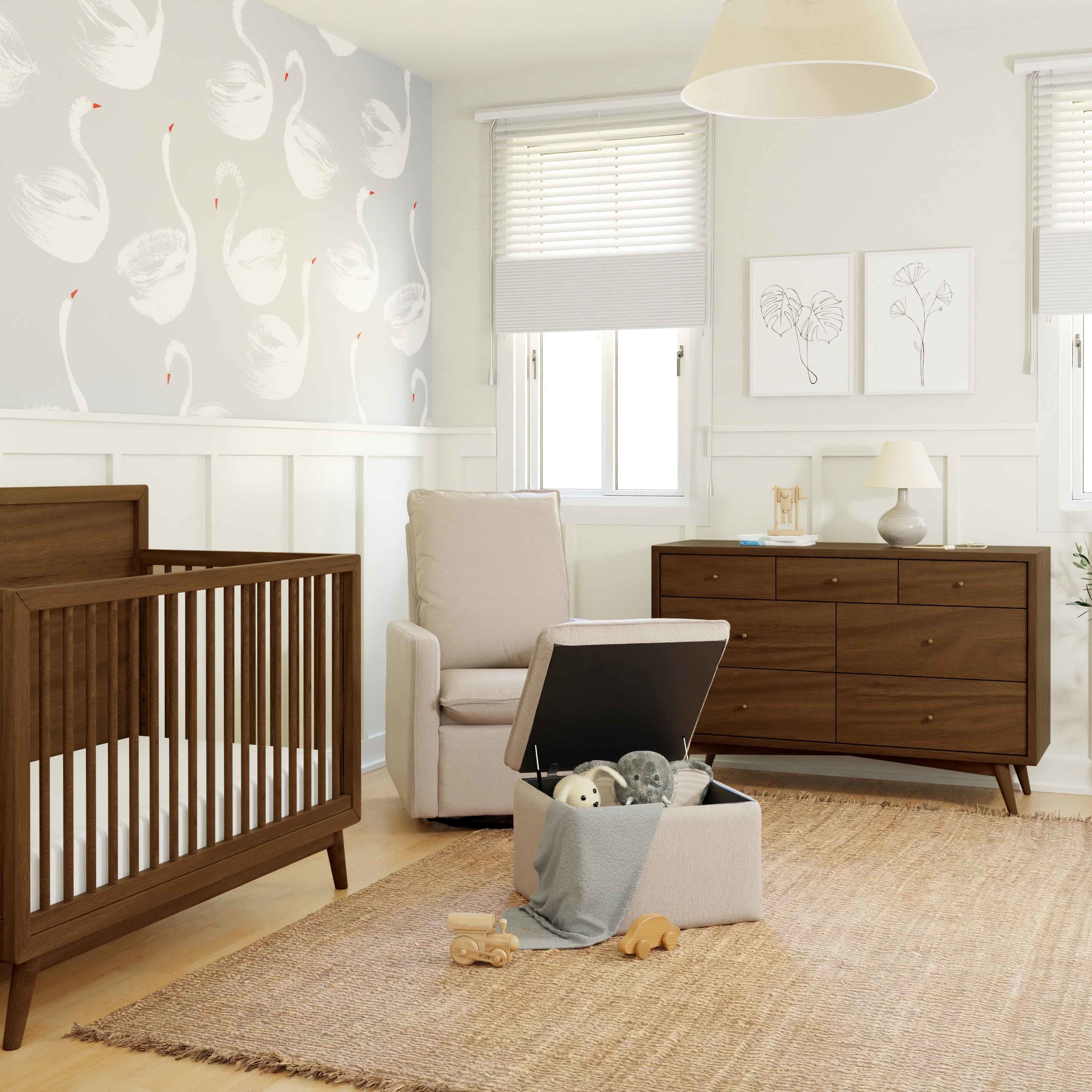 Babyletto Cali Storage Ottoman in Eco-Performance Fabric | Water Repellent & Stain Resistant | Lullabye Shop