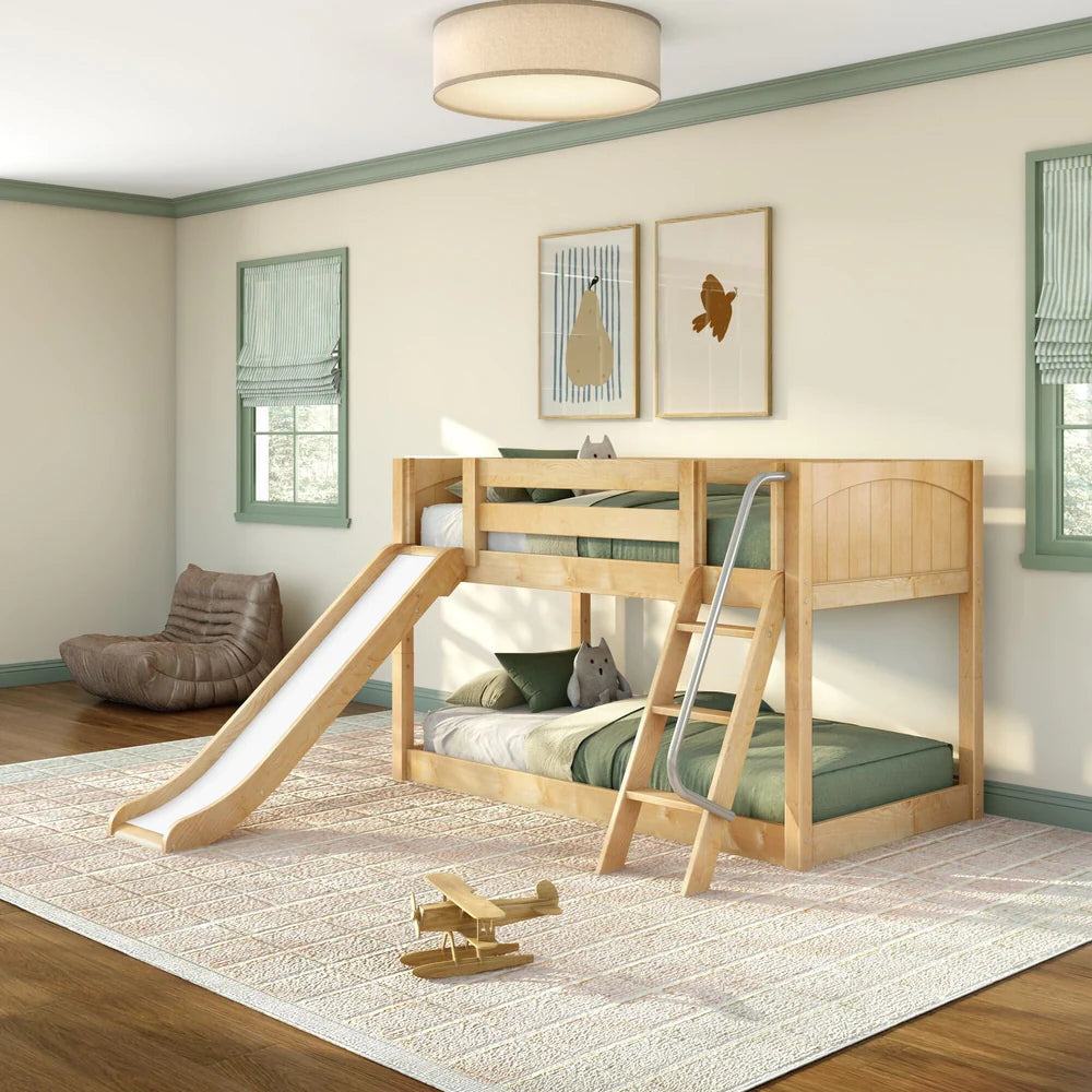 Maxtrix Floor Bunk Bed with Slide Angle ladder on Front