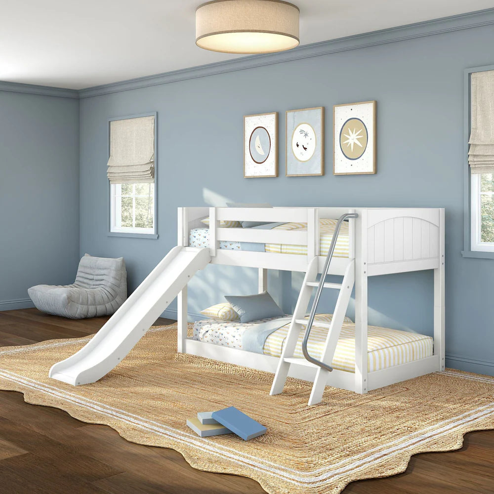 Maxtrix Floor Bunk Bed with Slide Angle ladder on Front