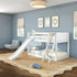 Maxtrix Floor Bunk Bed with Slide Angle ladder on Front