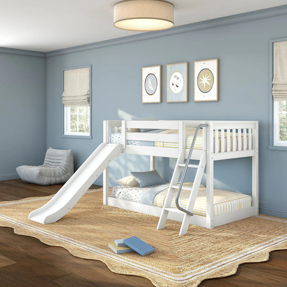Maxtrix Floor Bunk Bed with Slide Angle ladder on Front