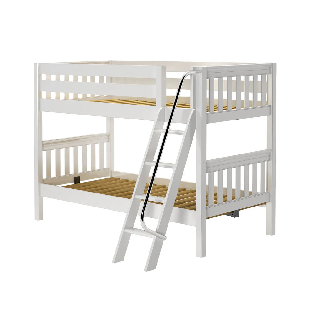 Maxtrix Classic Twin Bunk Bed Low Bunk Ladder on Front