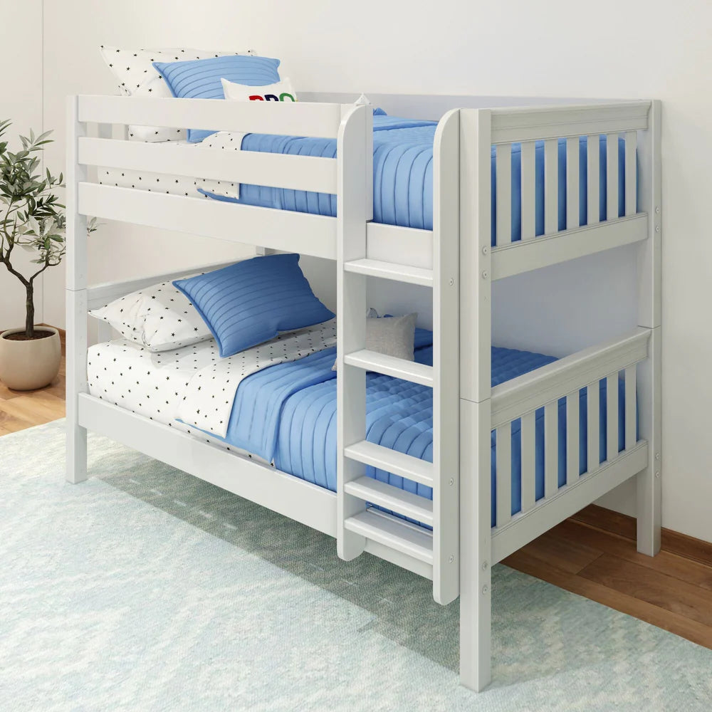 Maxtrix Classic Twin Bunk Bed Low Bunk Ladder on Front
