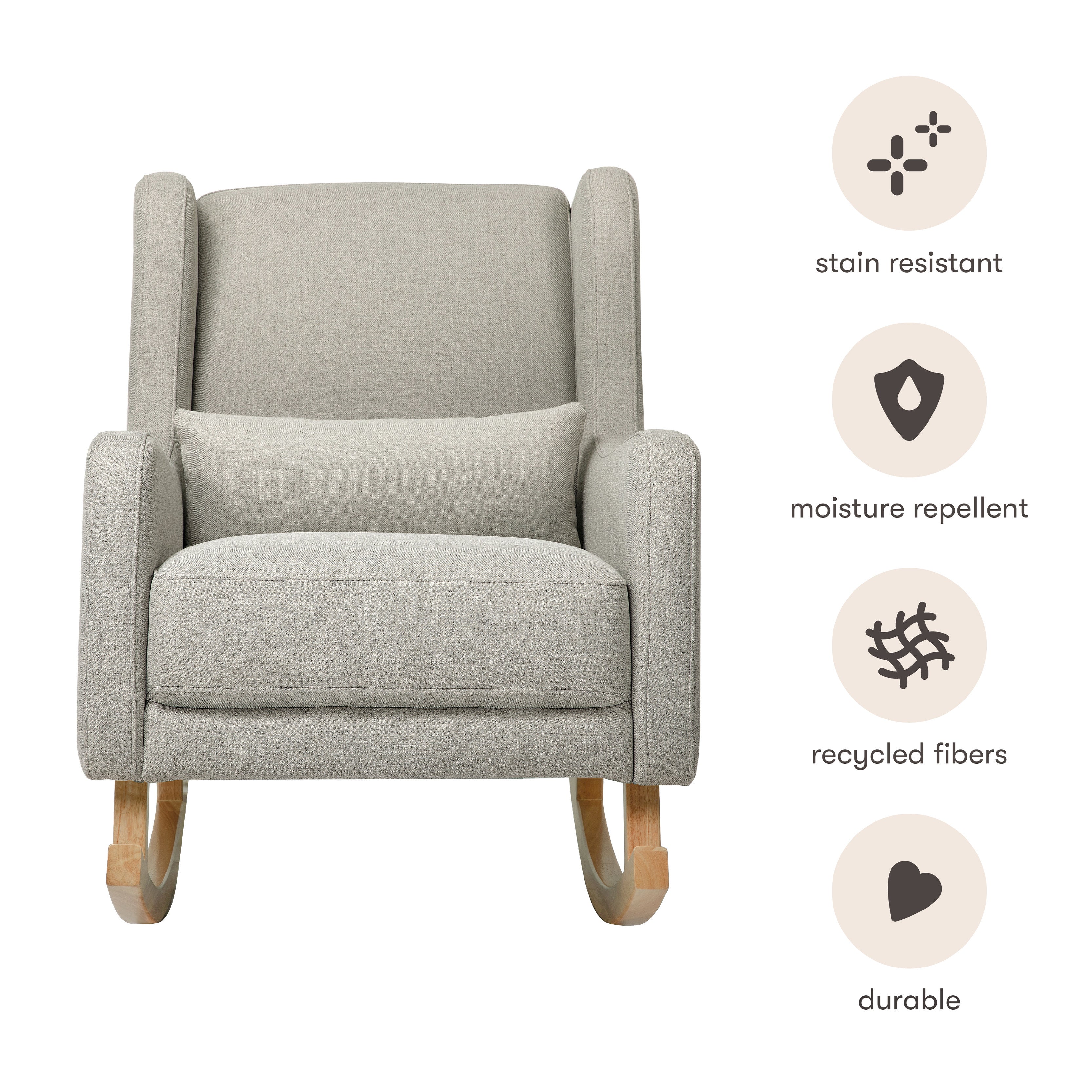 Babyletto Kai Rocker in Eco-Performance Fabric | Water Repellent & Stain Resistant | Lullabye Shop