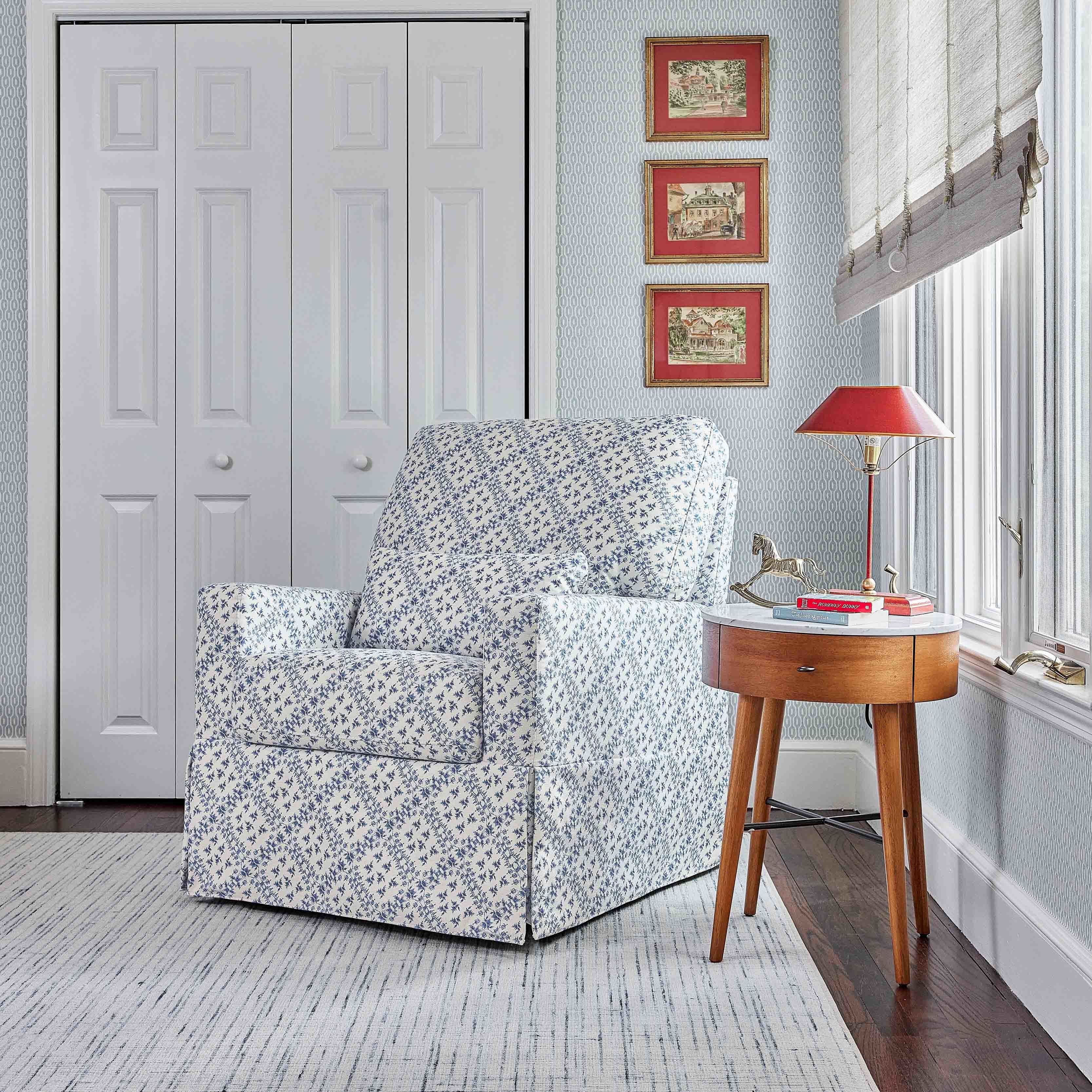 Sarah Flint x Namesake Crawford Swivel Glider in Eco-Performance Fabric | Water Repellent & Stain Resistant | Lullabye Shop