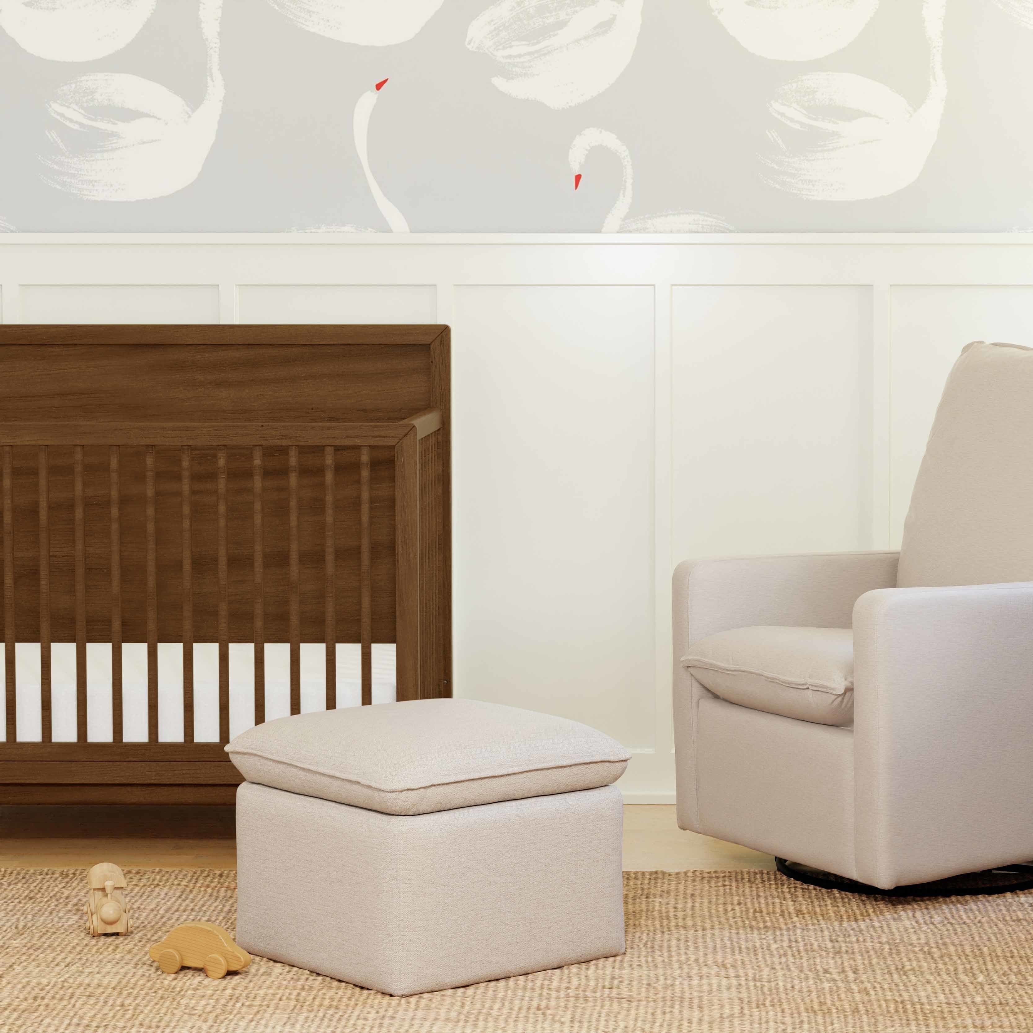 Babyletto Cali Storage Ottoman in Eco-Performance Fabric | Water Repellent & Stain Resistant | Lullabye Shop