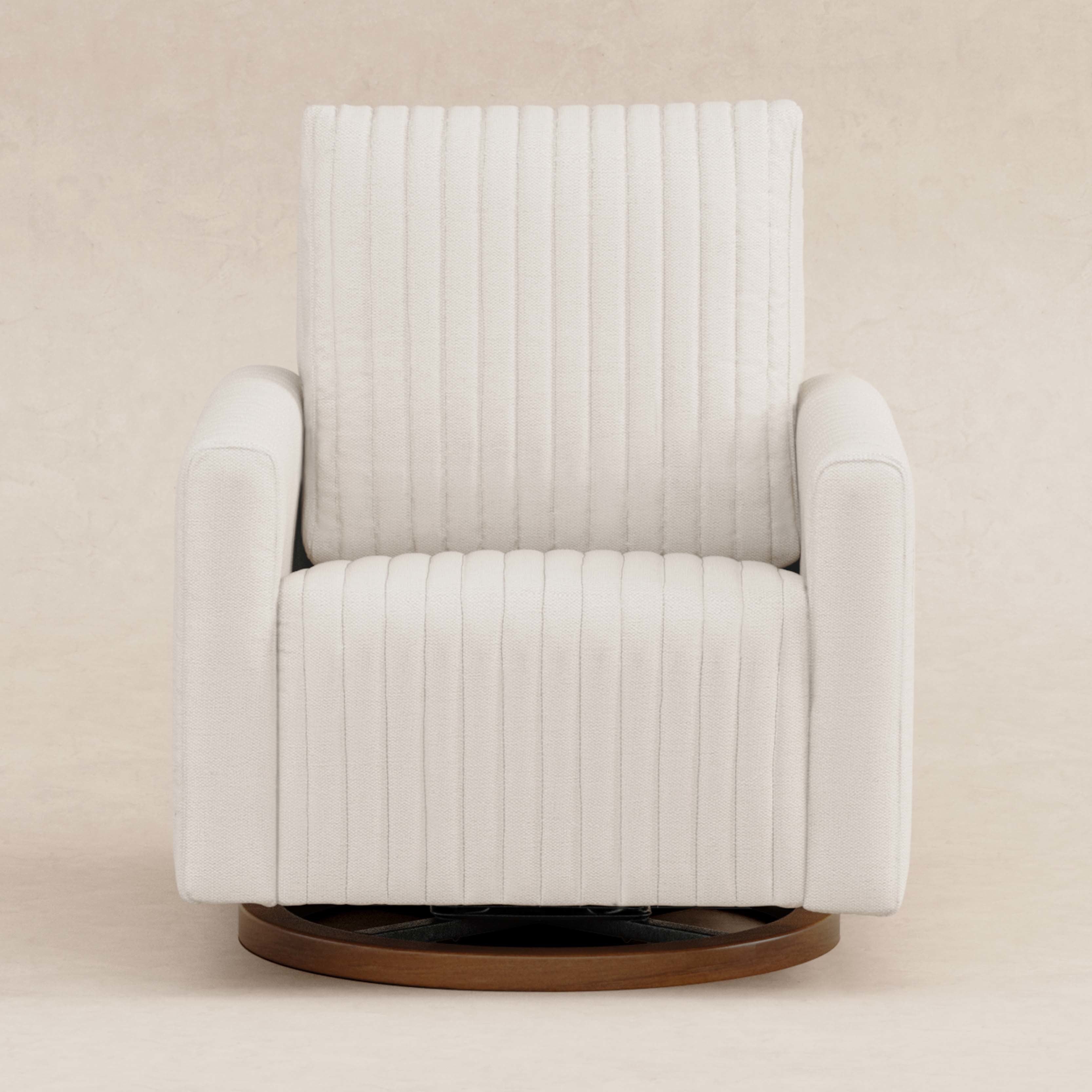 Babyletto Poe Channeled Swivel Glider in Eco-Performance Fabric | Water Repellent & Stain Resistant | Lullabye Shop