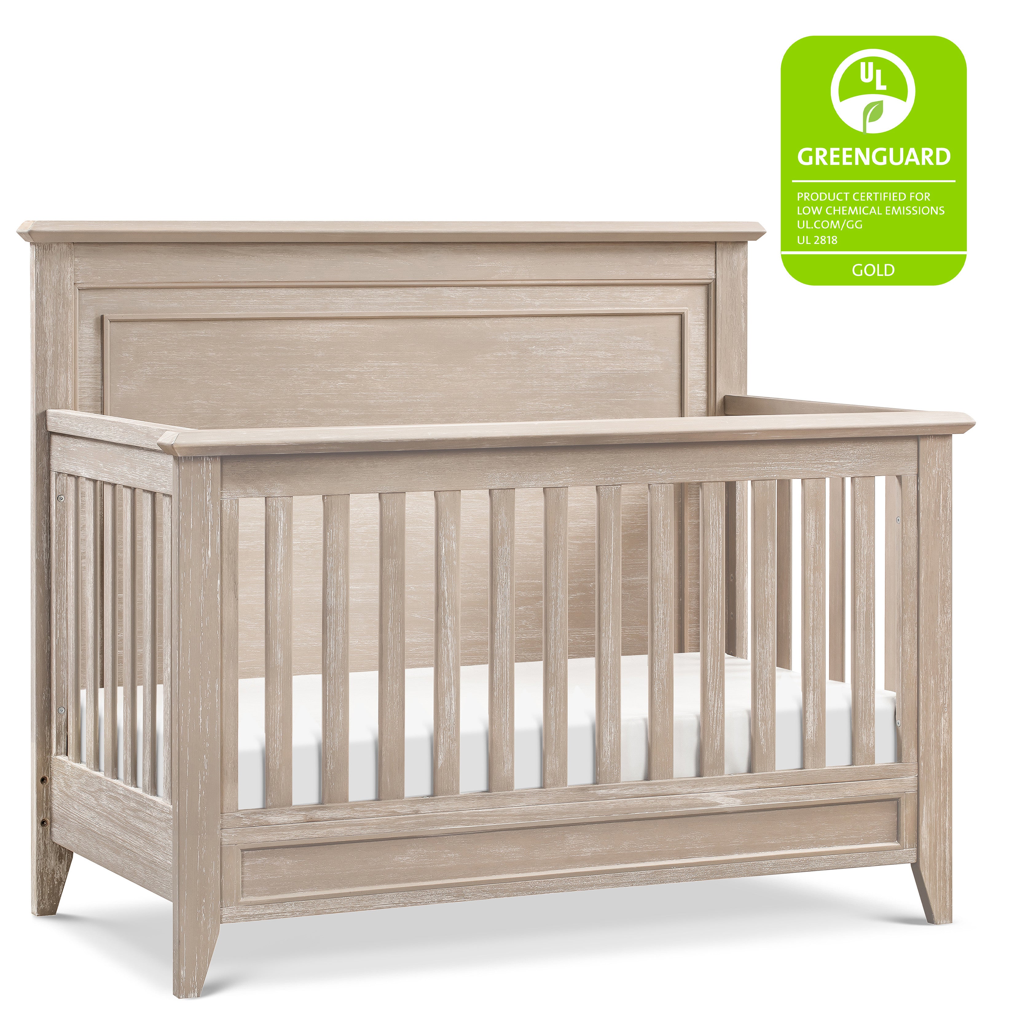 Monogram by Namesake Beckett Rustic 4-in-1  Convertible Flat Top Crib | Lullabye Shop