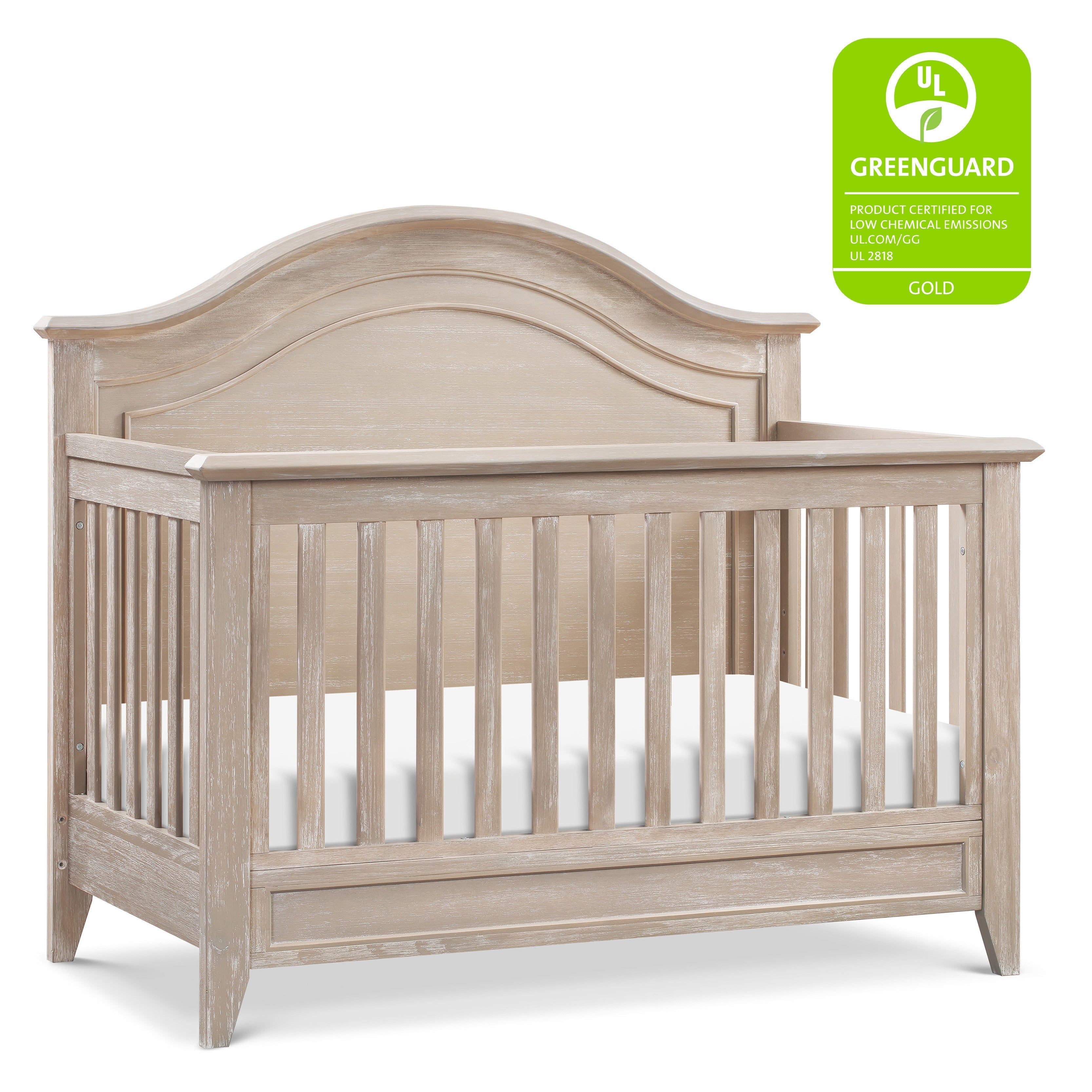 Monogram by Namesake Beckett Rustic 4-in-1 Convertible Curve Top Crib | Lullabye Shop