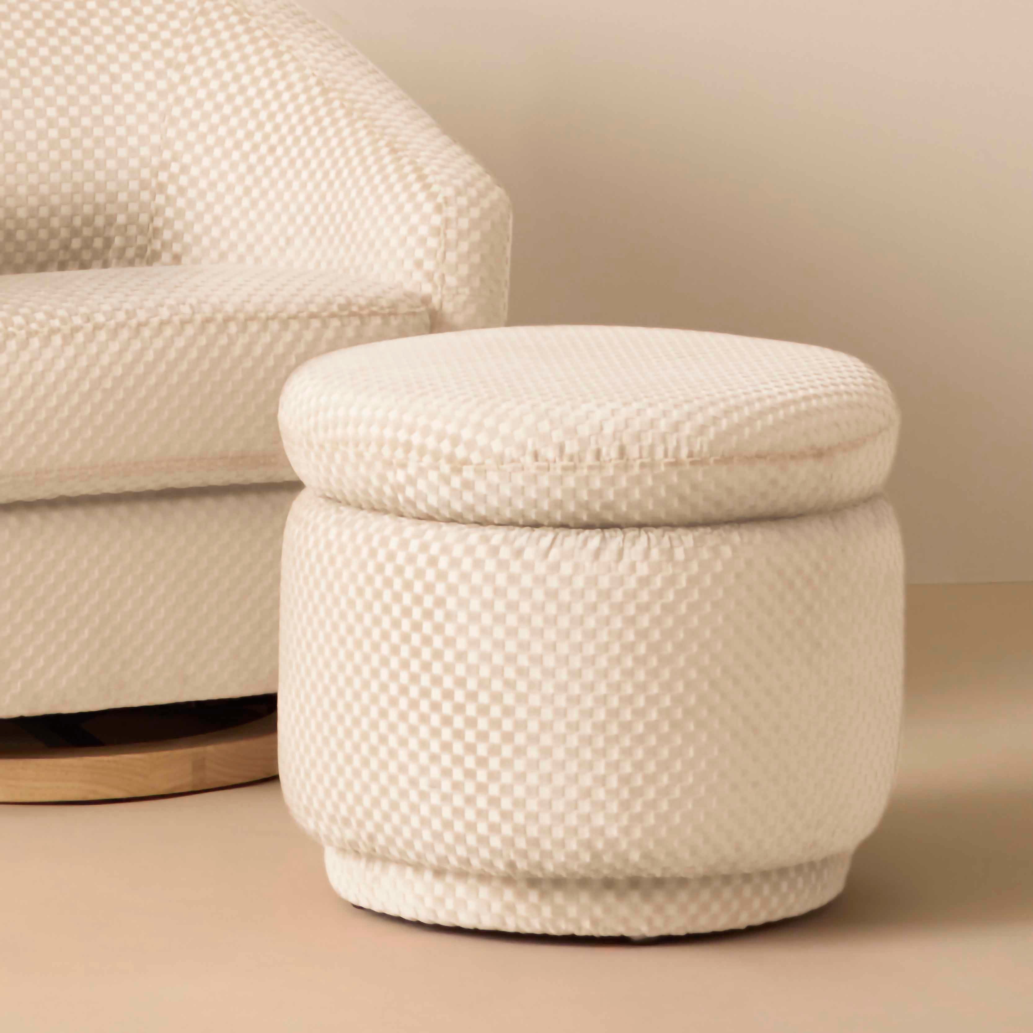 Babyletto Enoki Storage Ottoman in Velvet Checker | Lullabye Shop