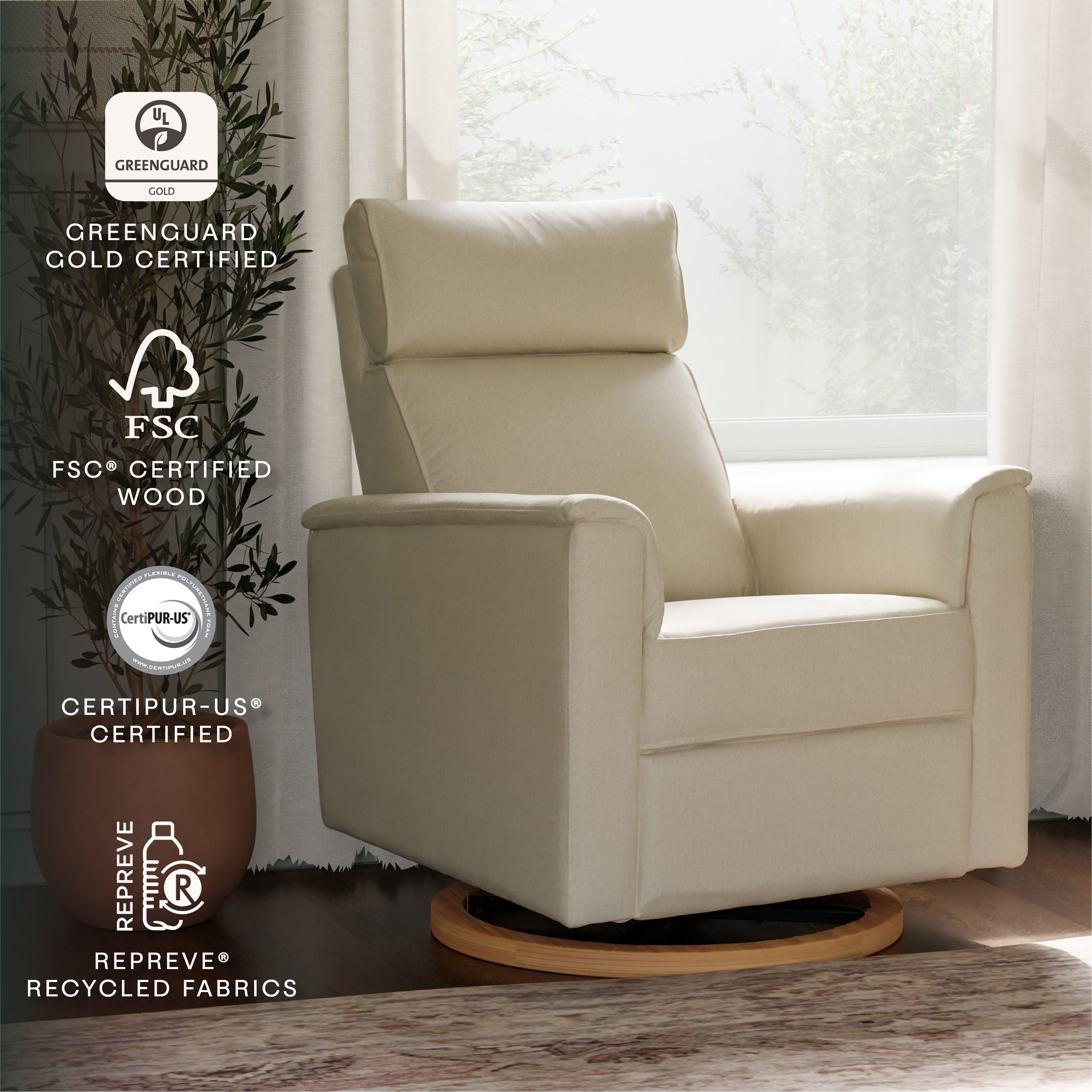 Monogram by Namesake Willa Plus Power Glider Recliner + Power Headrest | Lullabye Shop