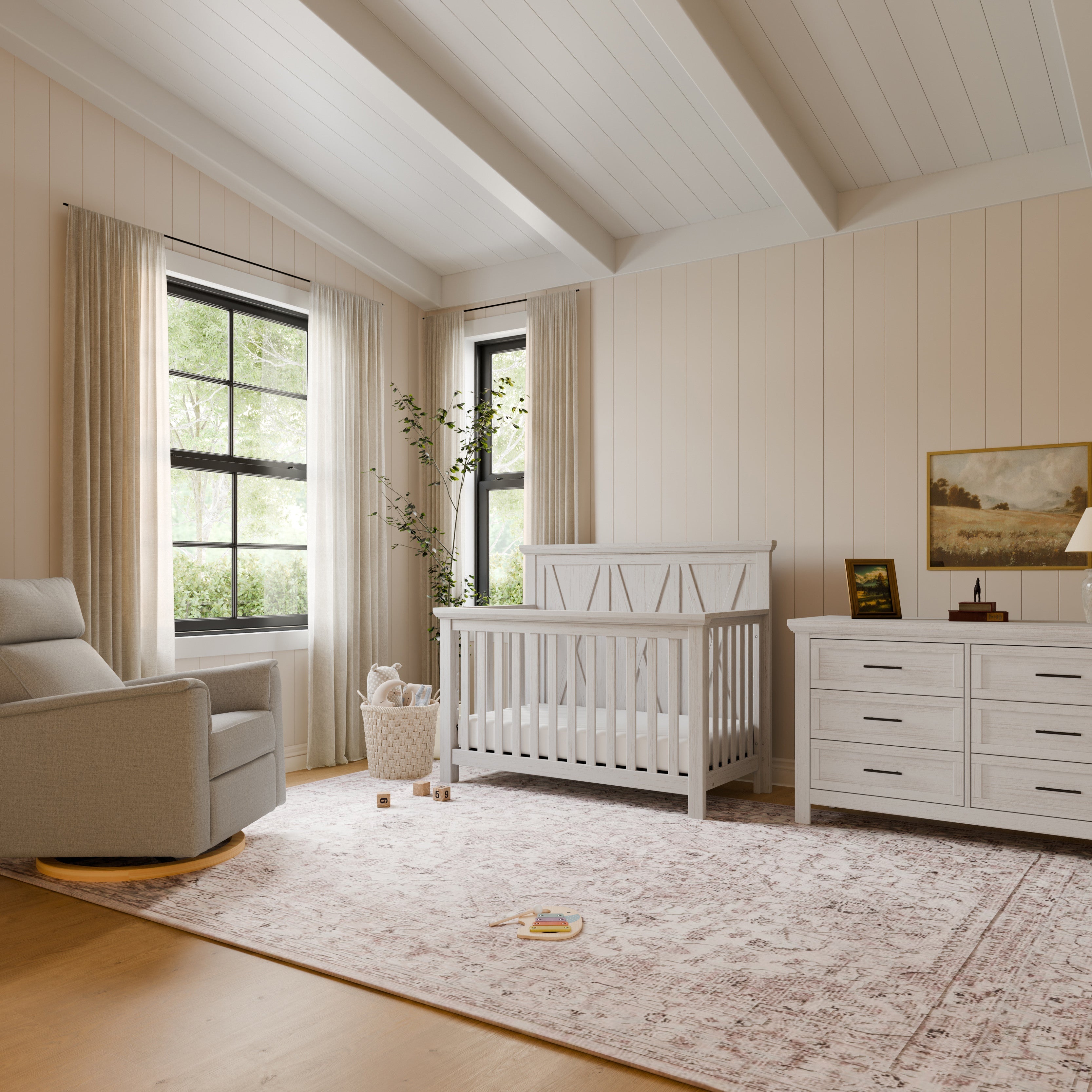 Monogram by Namesake Emory Farmhouse 4-in-1 Convertible Crib | Lullabye Shop
