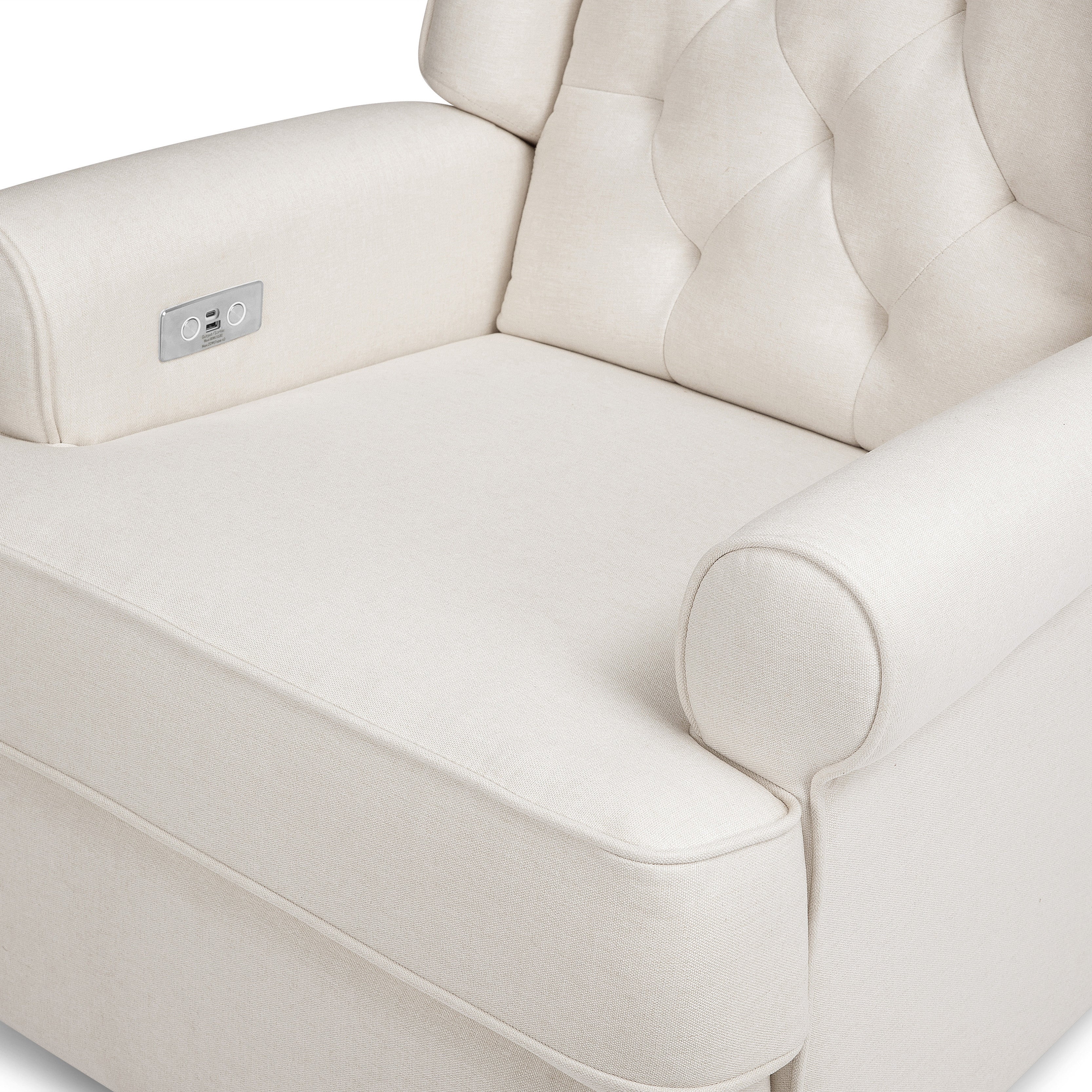 Namesake Harbour Electronic Recliner and Swivel Glider in Eco-Performance Fabric with USB port | Water Repellent & Stain Resistant | Lullabye Shop