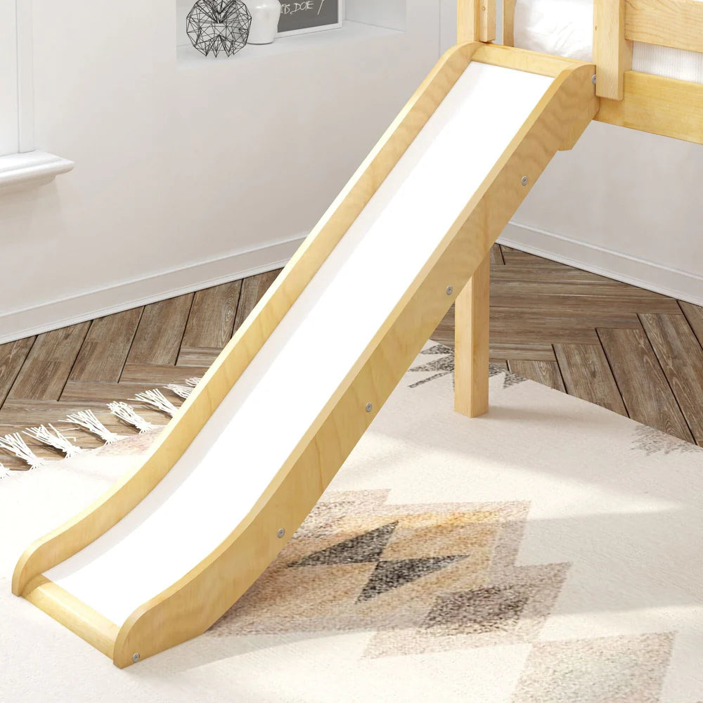 Maxtrix Full Low Loft Bed with Slide and Stairs