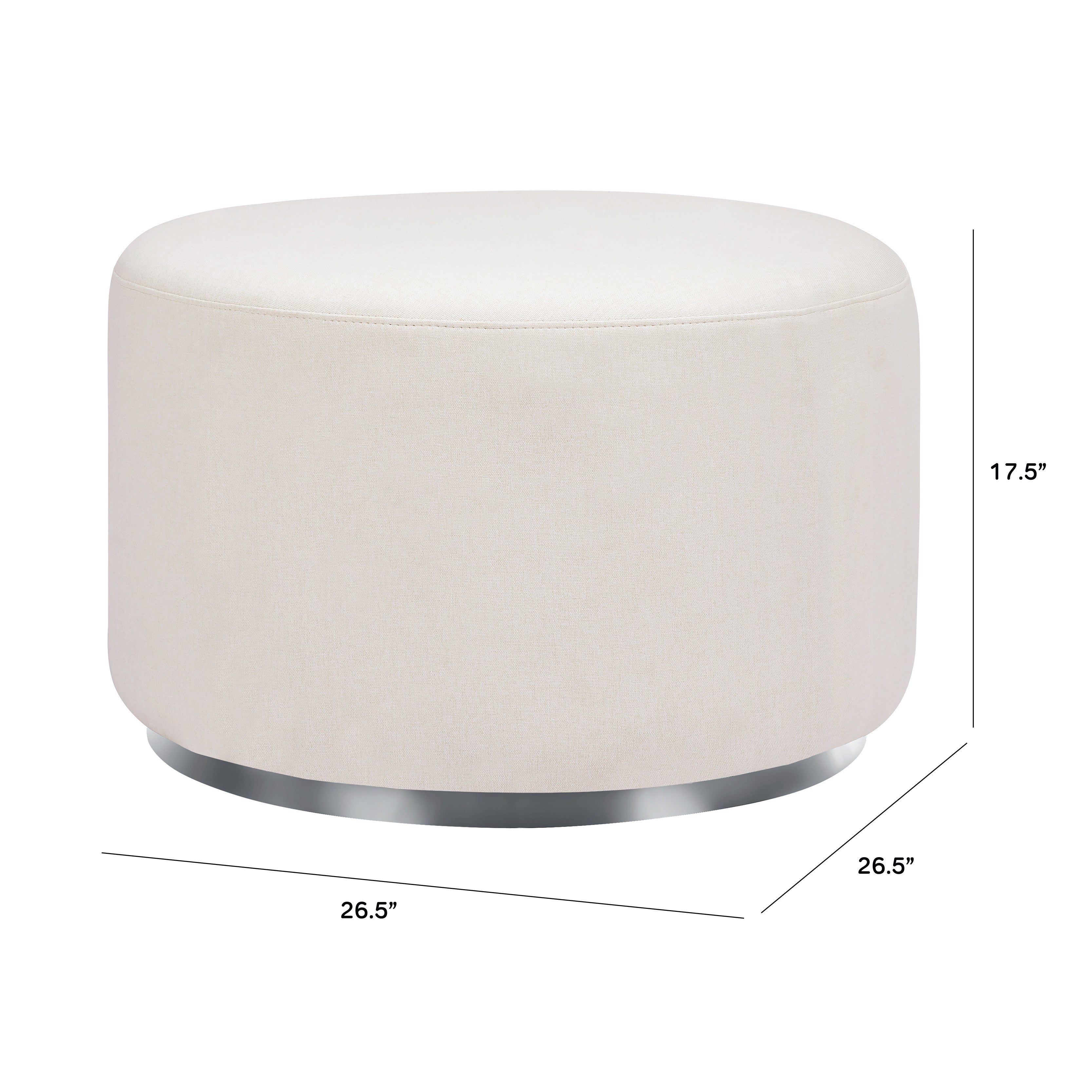Babyletto Tuba Gliding Ottoman in Eco-Performance Fabric | Water Repellent & Stain Resistant | Lullabye Shop