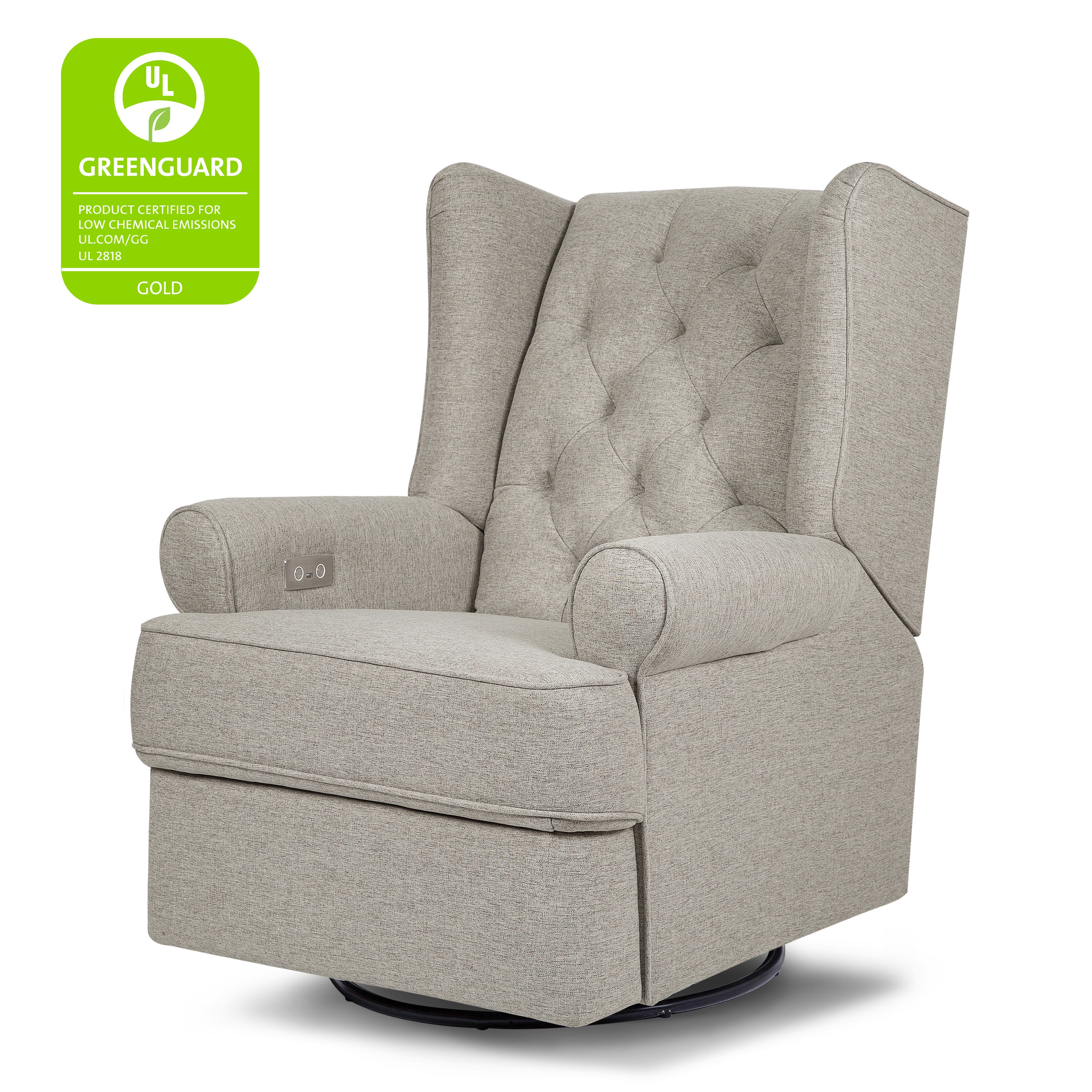Namesake Harbour Electronic Recliner and Swivel Glider in Eco-Performance Fabric with USB port | Water Repellent & Stain Resistant | Lullabye Shop