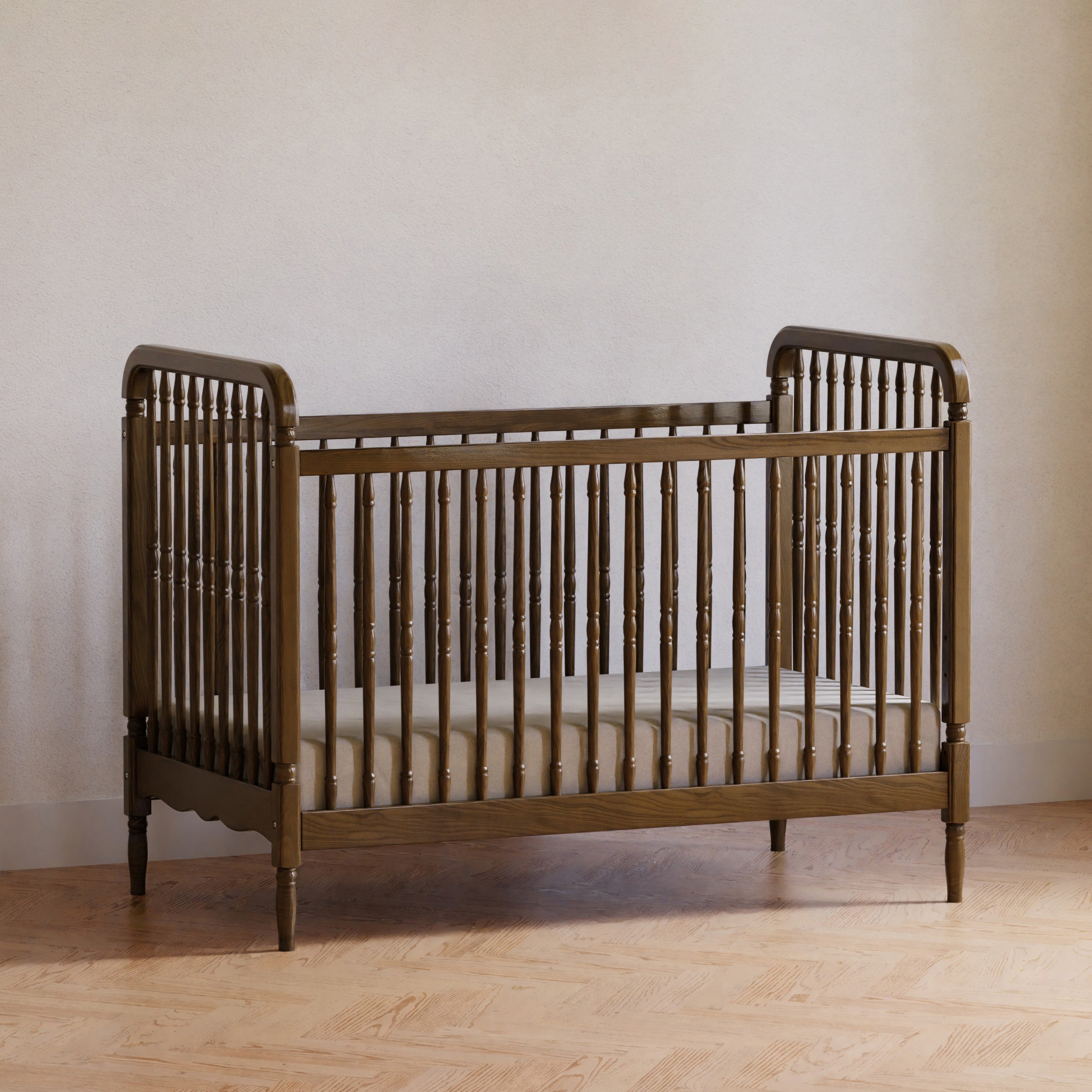 Namesake Liberty 3-in-1 Convertible Spindle Crib with Toddler Bed Conversion Kit | Lullabye Shop